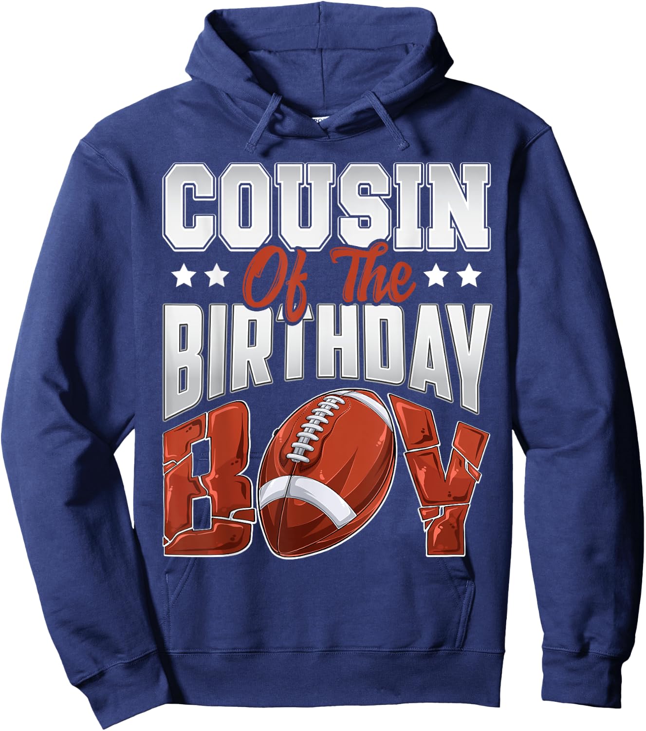 Cousin Football birthday Boy Family Baller b-day Party Hoodie - Hoodie | Navy
