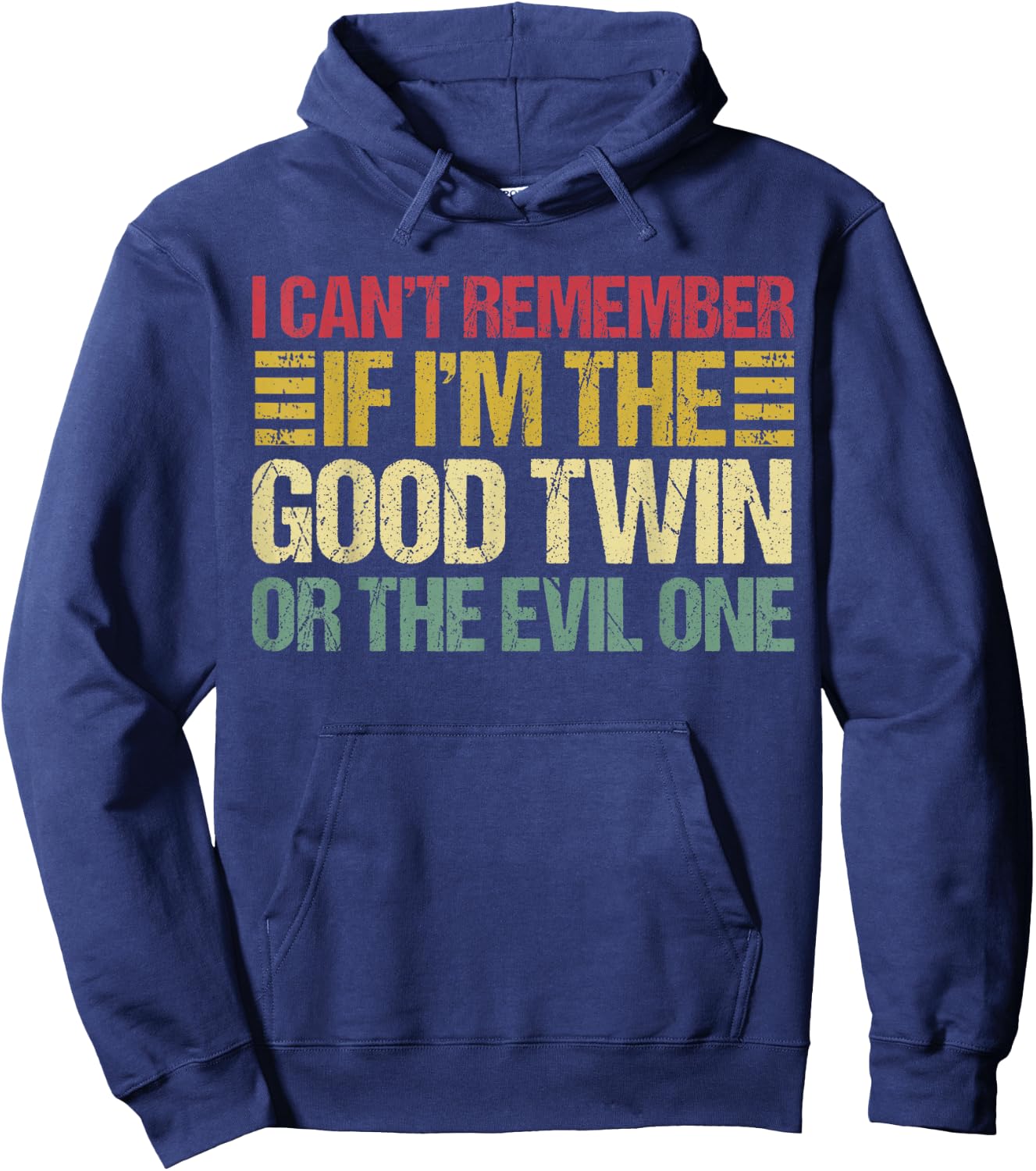 Funny Twin Am I The Good Twin Or The Evil One Vintage Twins Hoodie - Hoodie | Navy