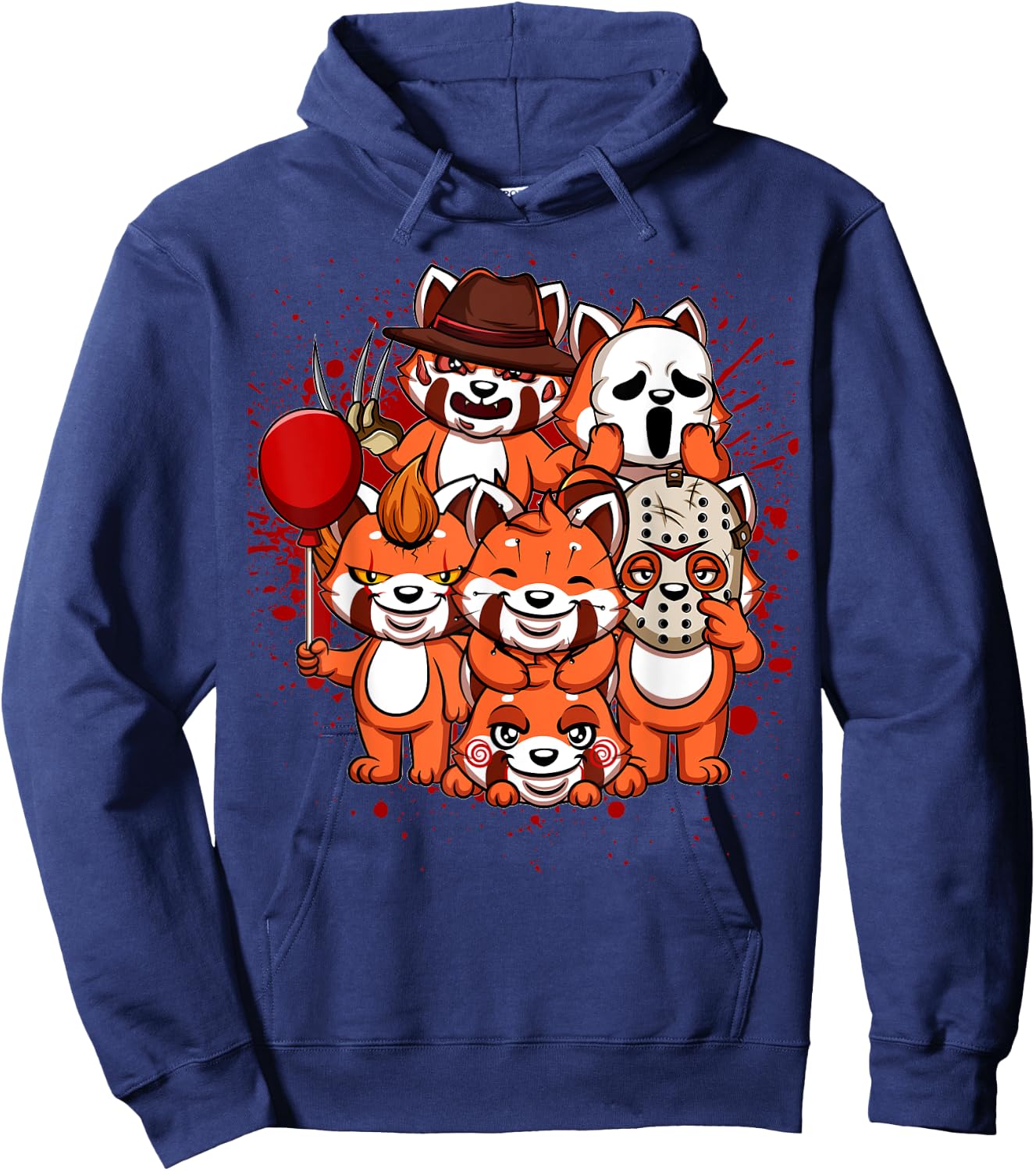 My Little Horror Crew - Halloween Red Pandas Hoodie - Hoodie | Navy