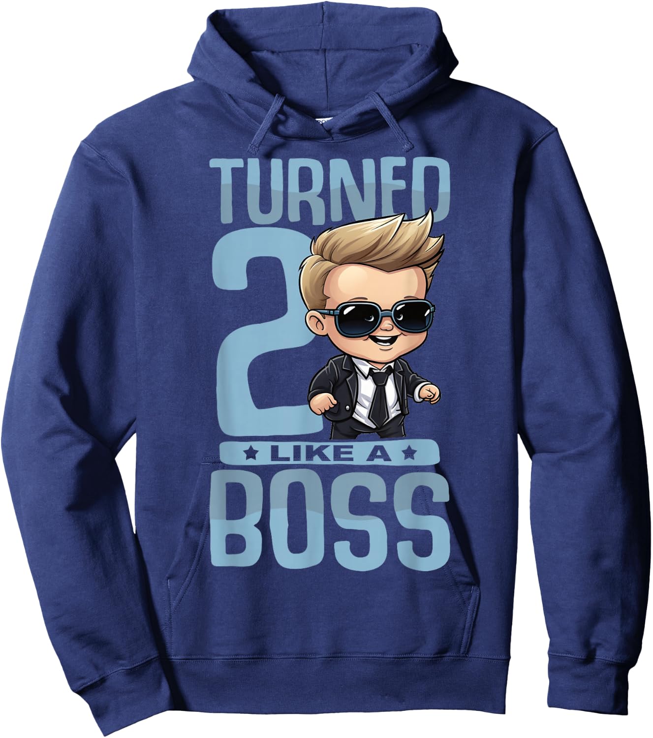 Baby 2nd Birthday Boy Girl 2 Year Like a Boss Kids Hoodie - Hoodie | Navy