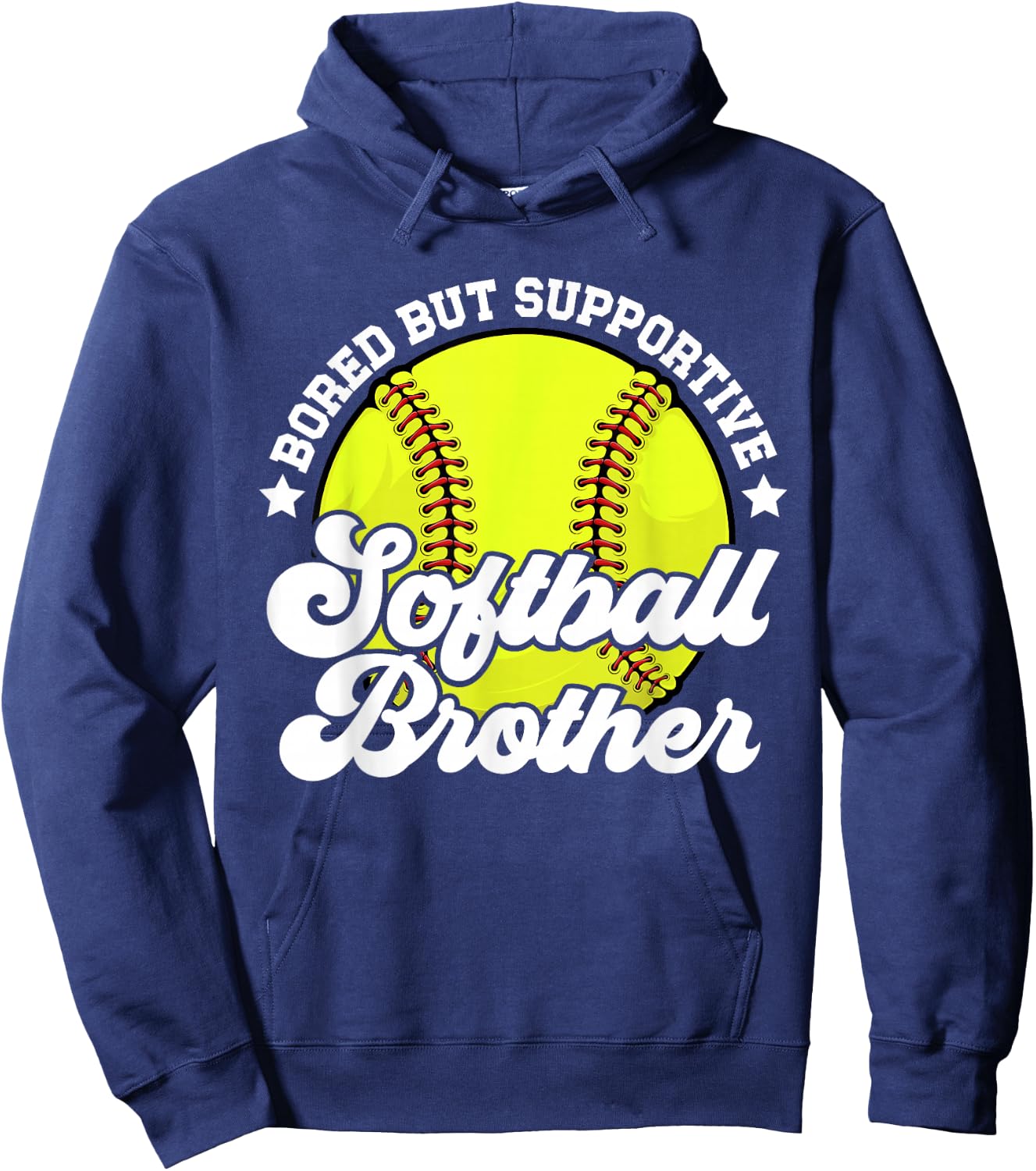 Supportive Softball Brother Softball Player's Brother Hoodie - Hoodie | Navy