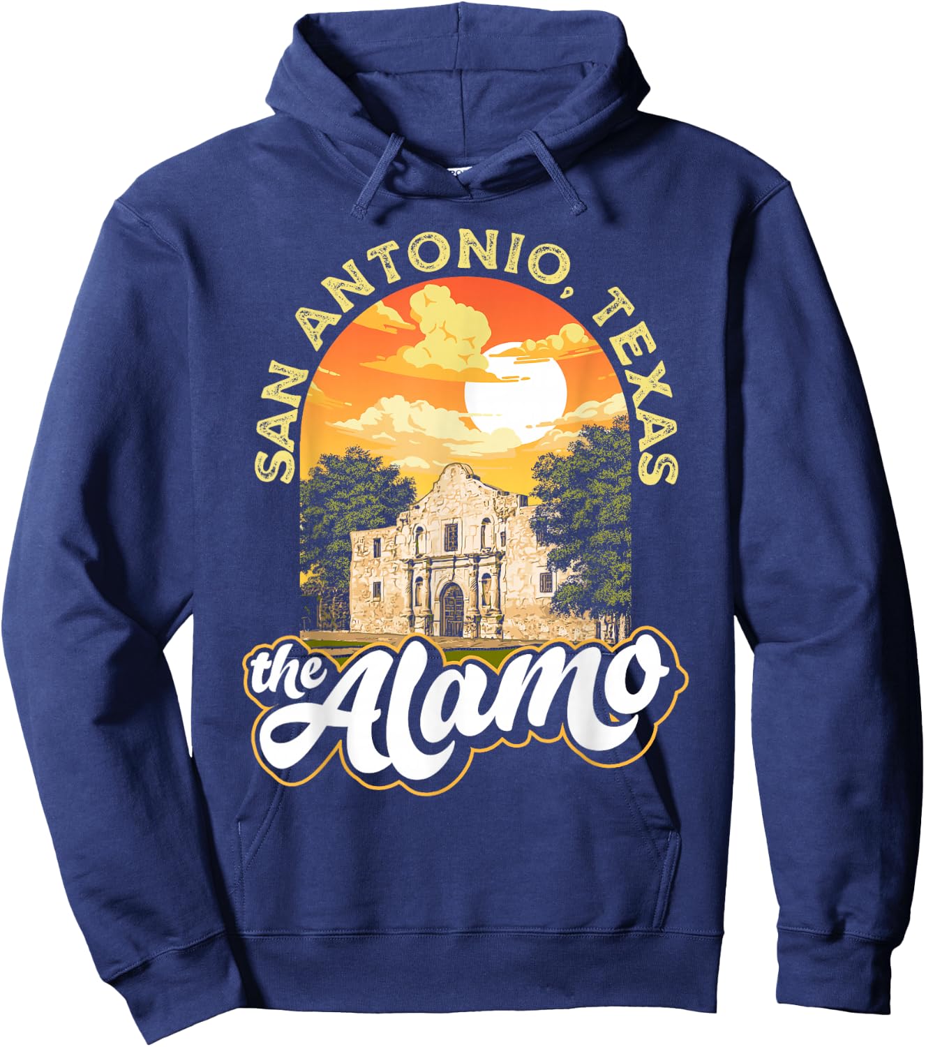 The Alamo San Antonio Texas Mission Vintage Retro Remember Hoodie - Hoodie | Navy