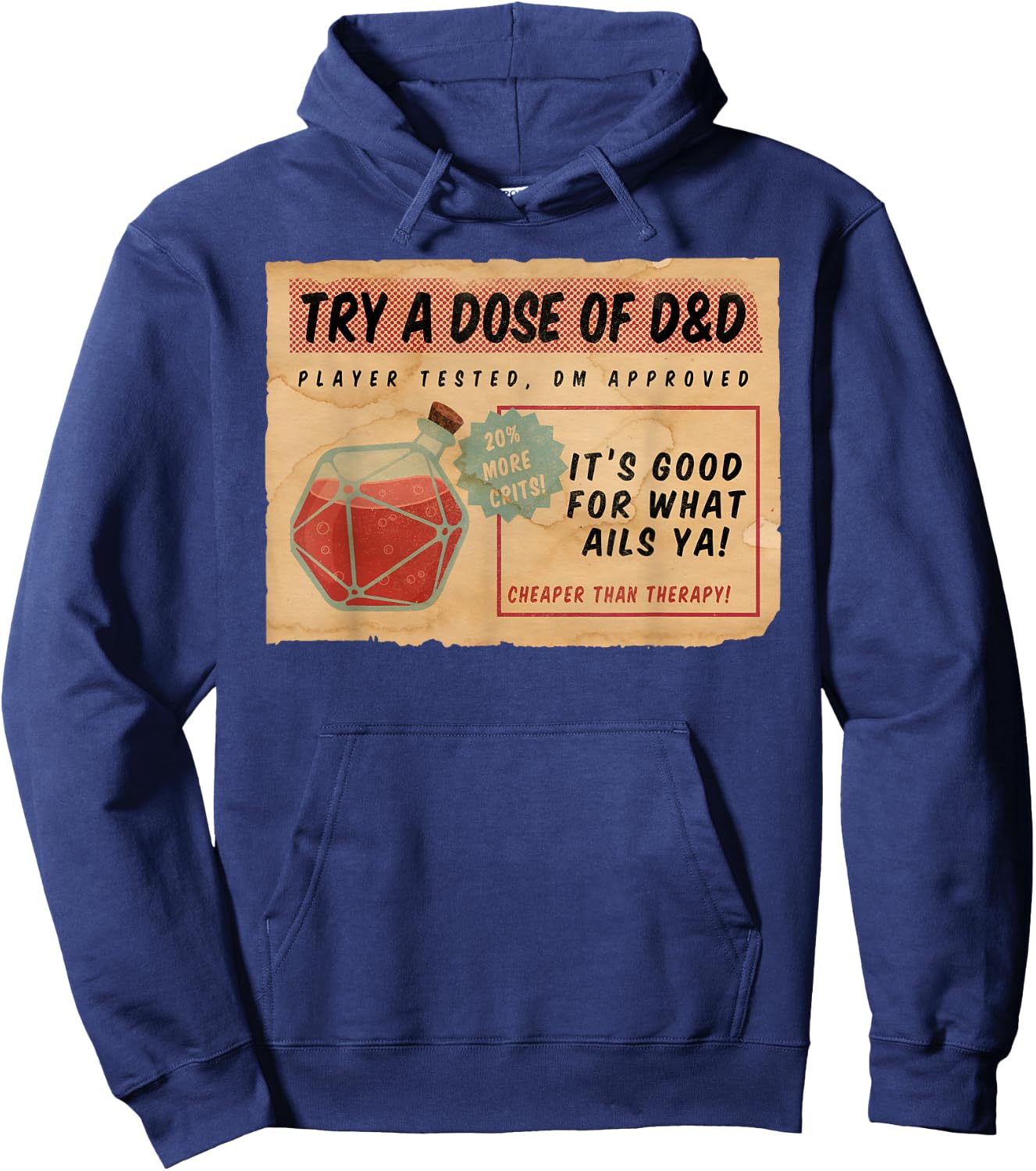 Vintage Ad D20 Healing Potion Hoodie - Hoodie | Navy