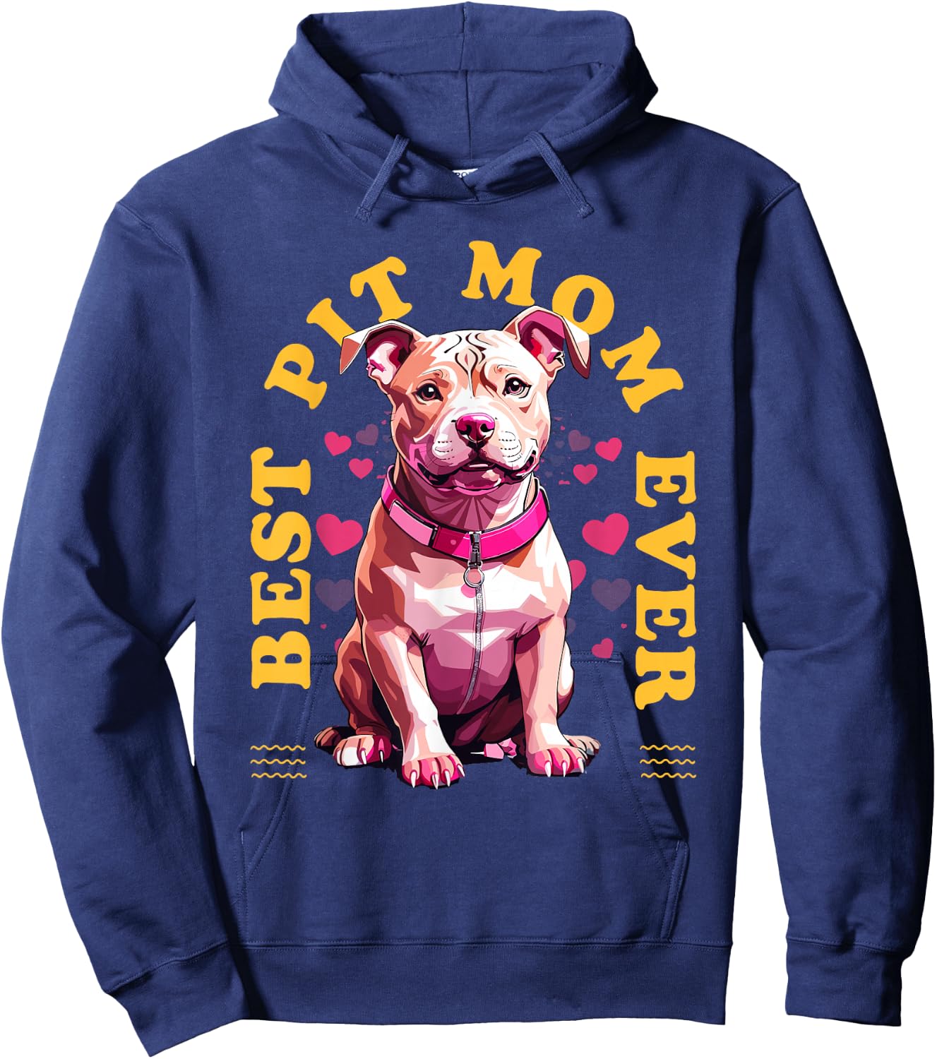 Best Pitbull Mom Ever Pit Owner Pitbull Lovers Dog Mother Women Girls Kids Hoodie - Hoodie | Navy