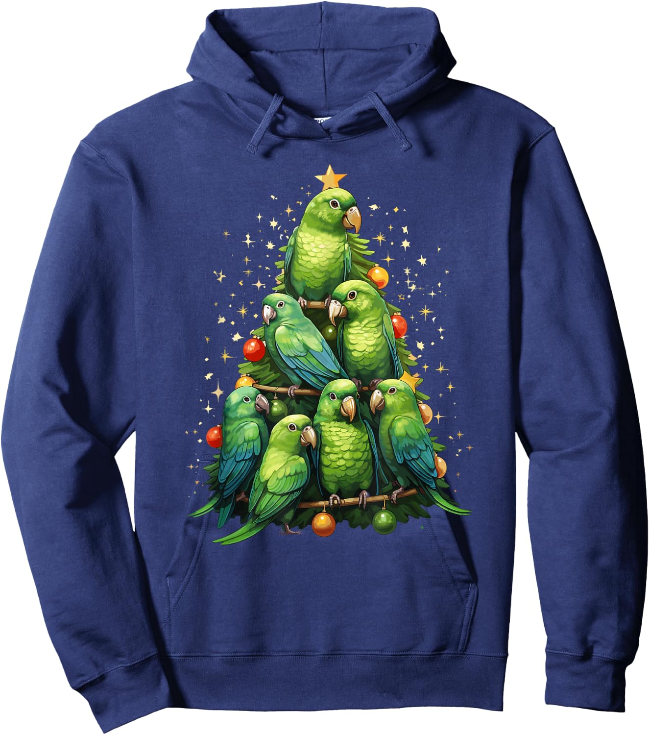 Green Cheek Conure Christmas Tree Ornament Parrot Bird Hoodie - Hoodie | Navy