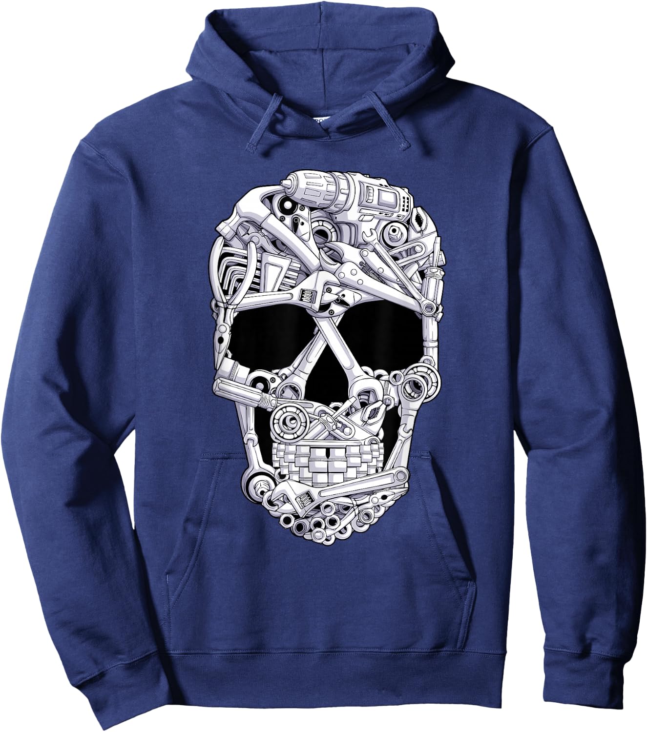 car Mechanic Tools Skull Garage Halloween Costume Skeleton Hoodie - Hoodie | Navy