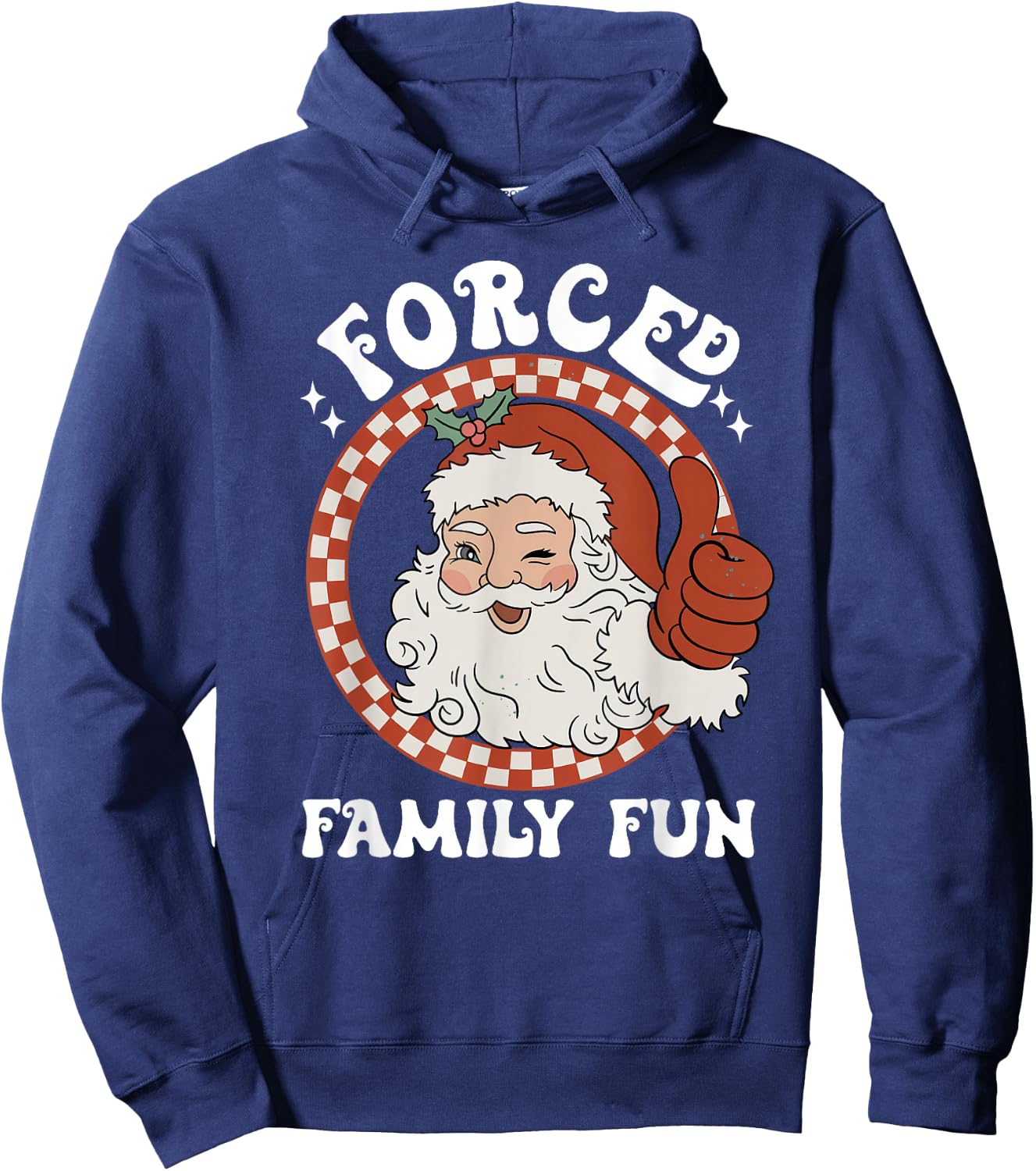 Forced Family Fun Sarcastic Christmas Funny Family Xmas PJs Hoodie - Hoodie | Navy