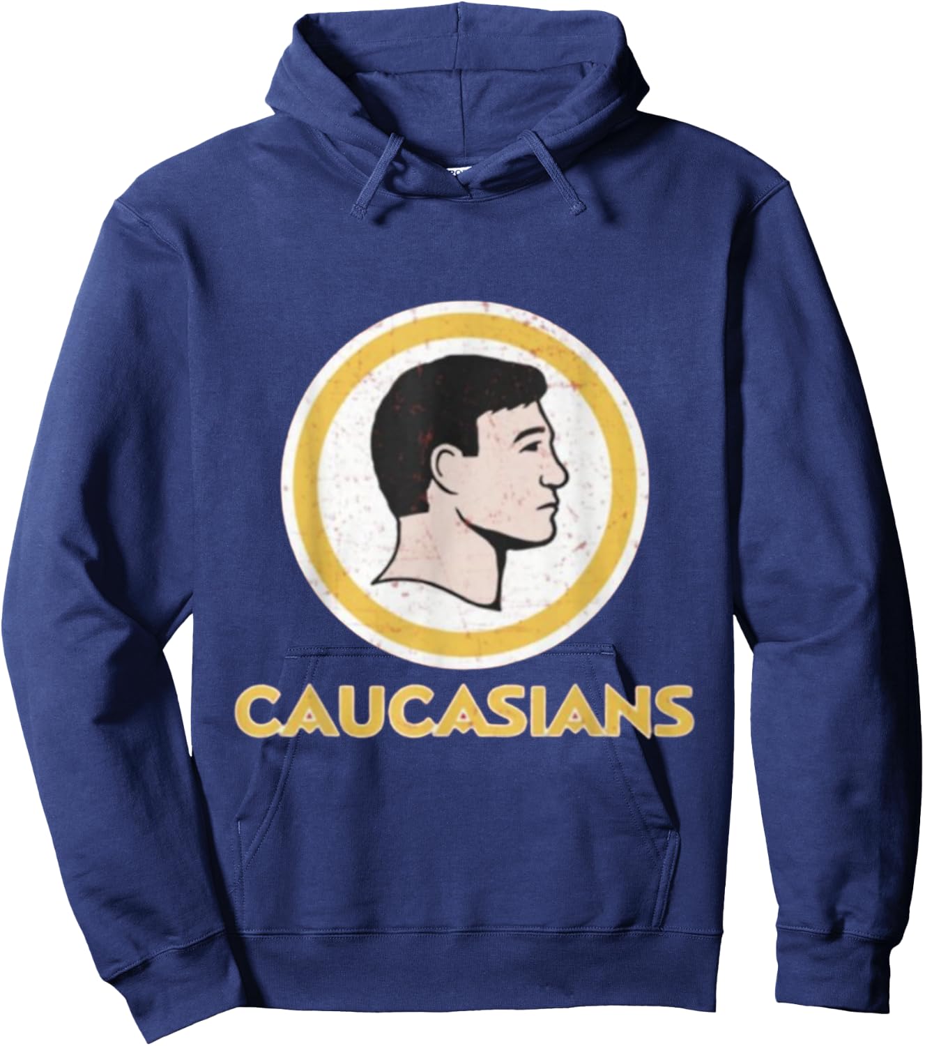 Caucasians Funny Football Washington Team Design Hoodie - Hoodie | Navy