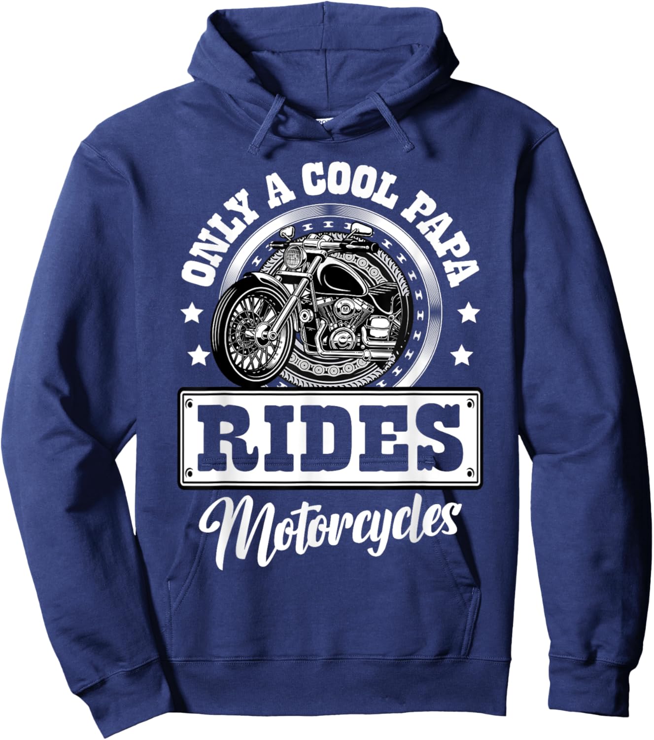 Only a cool papa rides motorcycles Gifts for Motorcycle Fan Hoodie - Hoodie | Navy