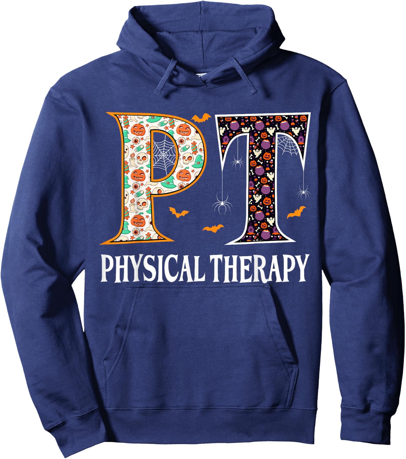 PT Physical Therapy Halloween Physical Therapist Halloween Hoodie - Hoodie | Navy