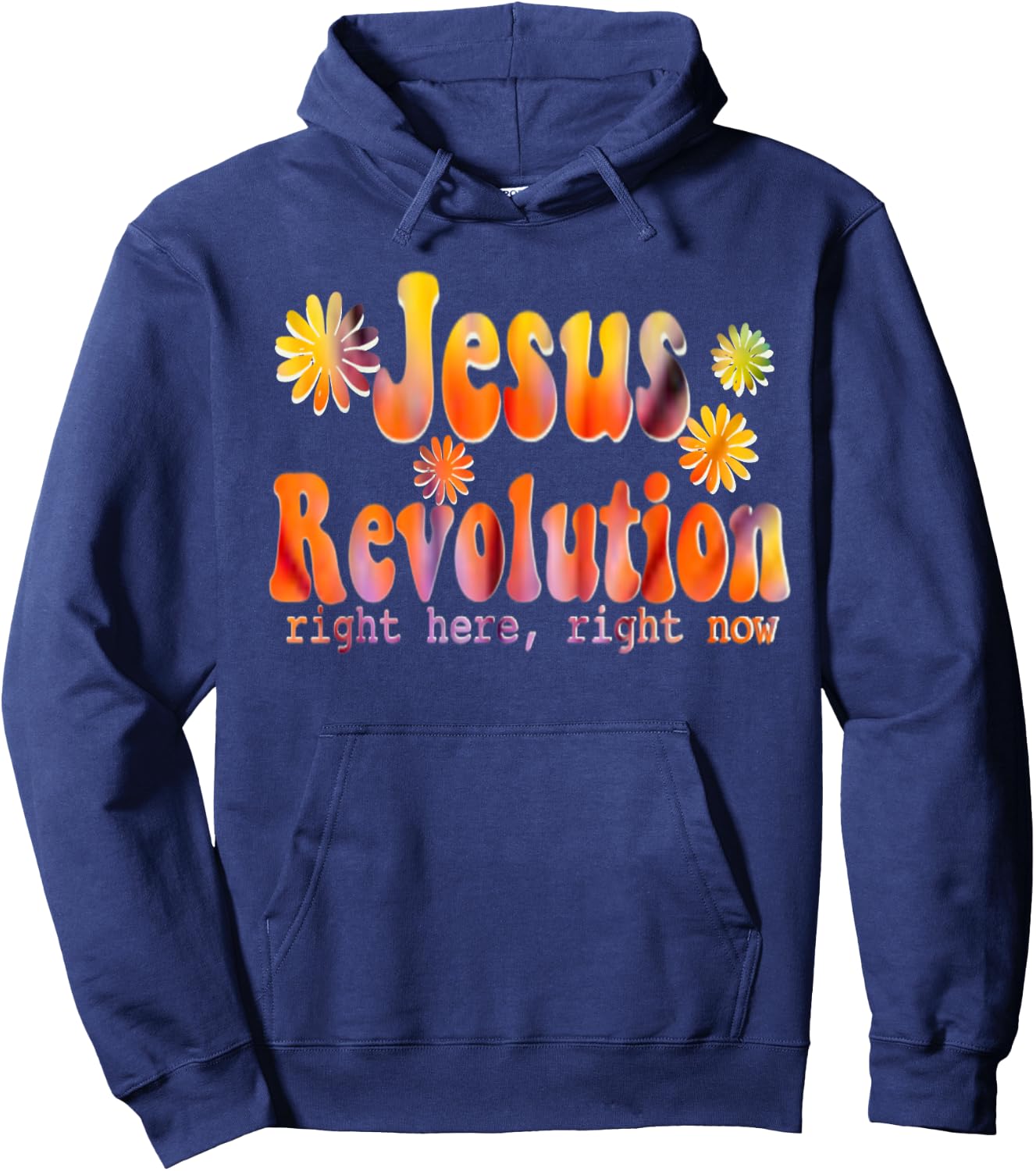 Jesus Freak - Christian Retro Tie Dye Lettering Hoodie - Hoodie | Navy