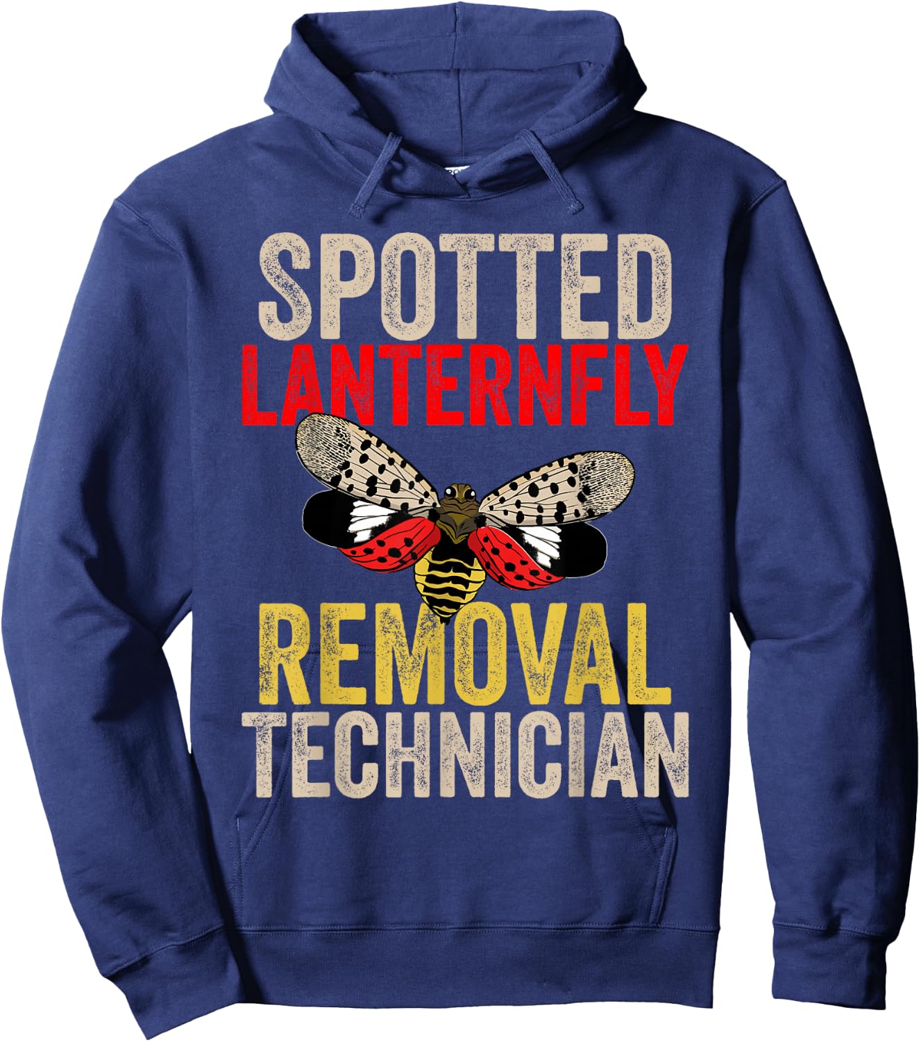 Spotted Lanternfly Trap and Insect Spray Design Lantern Fly Hoodie - Hoodie | Navy