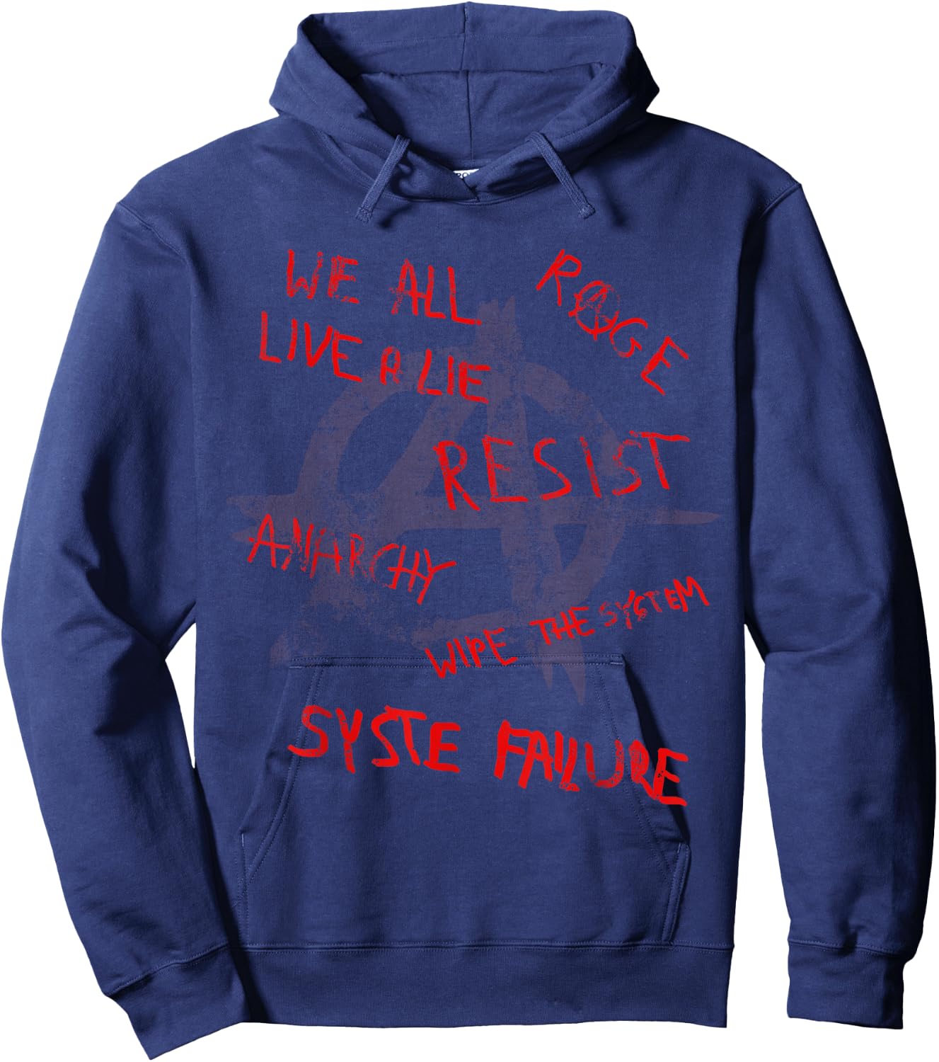 Anarchy Symbol Anarchist Merch Peaceful Anarchism Hoodie - Hoodie | Navy