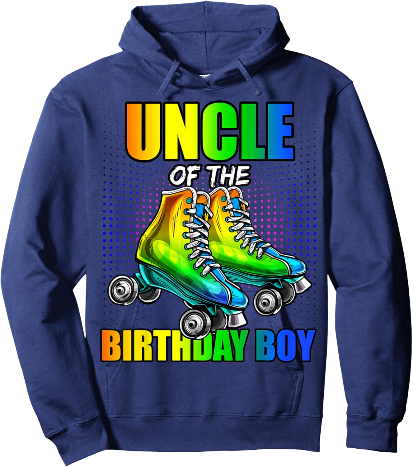 Uncle Birthday Boy Roller Skating Birthday Matching Family Hoodie - Hoodie | Navy