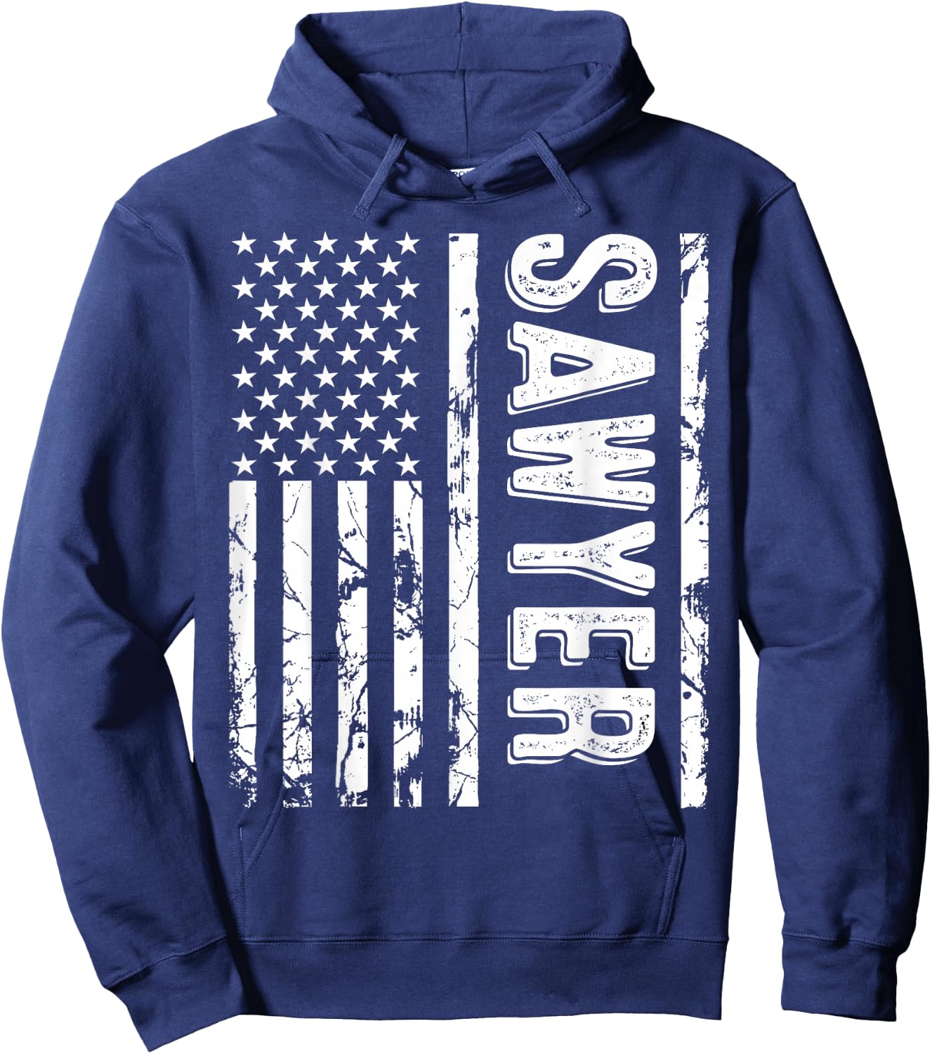 Sawyer Last Name Funny Surname Team Sawyer Family Reunion Hoodie - Hoodie | Navy
