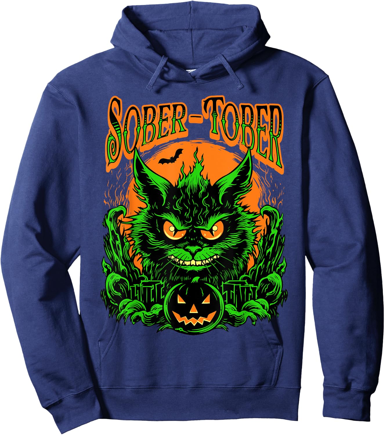Sober Tober Sobriety Stop Drinking October Sobor Halloween Hoodie - Hoodie | Navy