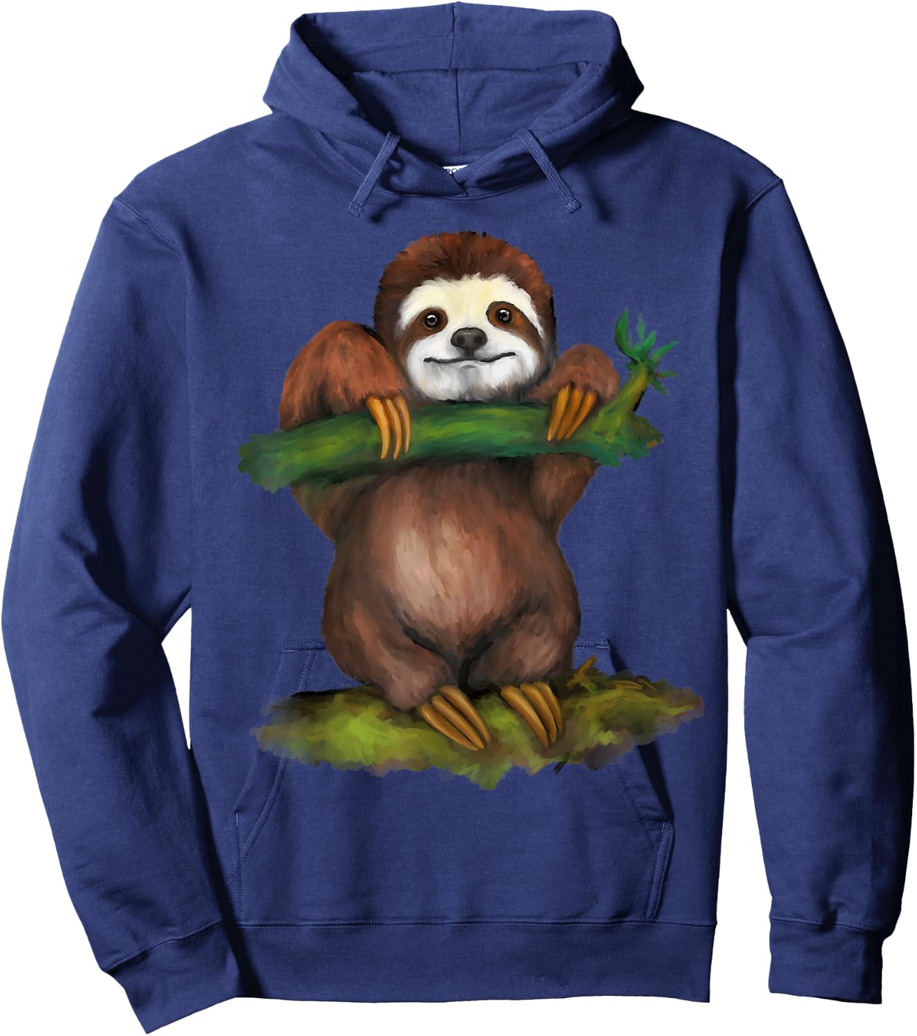 Sloth Art Funny Arboreal Animal Lovers Outfit Men Women Kids Hoodie - Hoodie | Navy