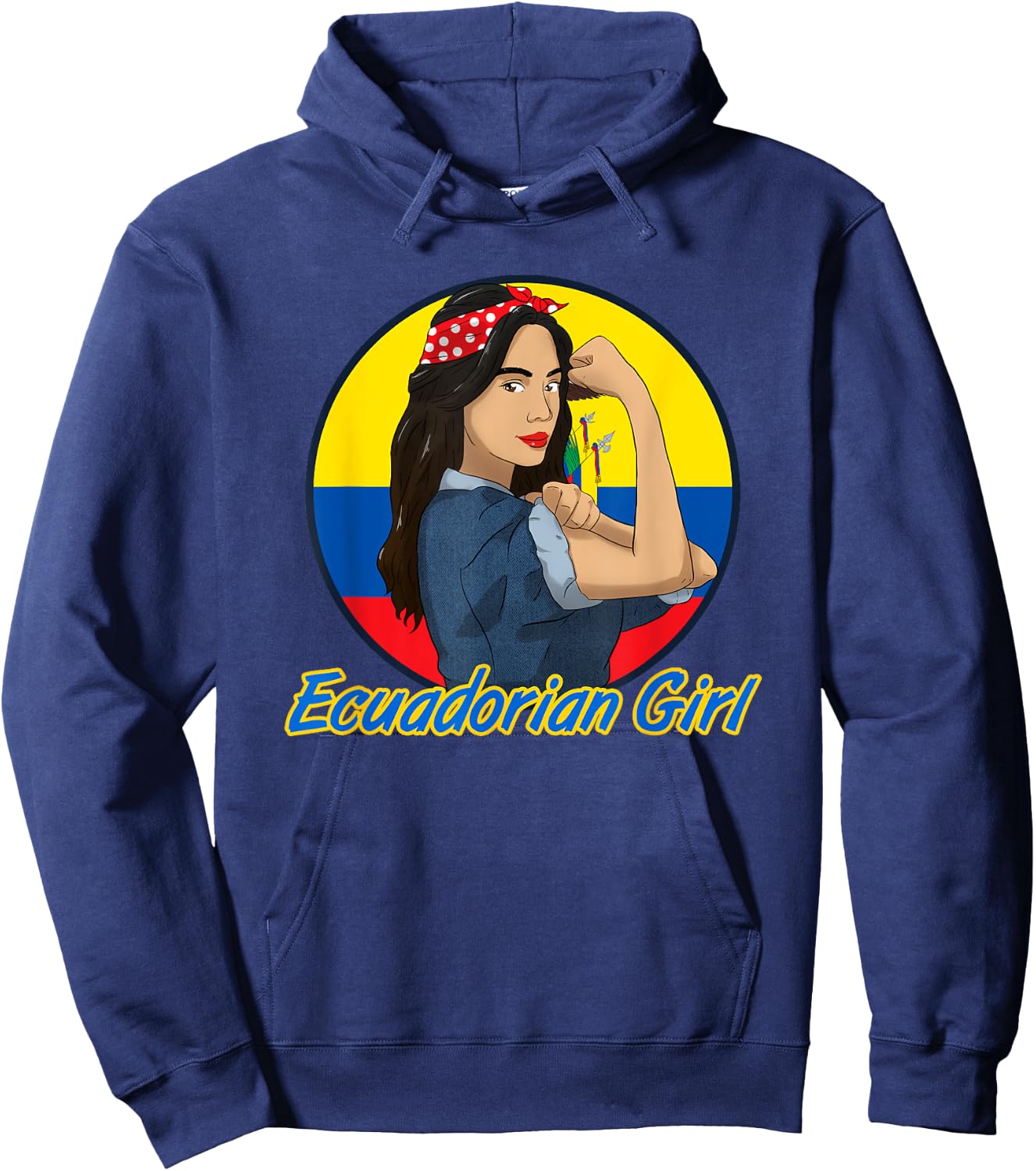 Ecuador Proud Ecuadorian Flag Hispanic Girl Woman Hoodie - Hoodie | Navy
