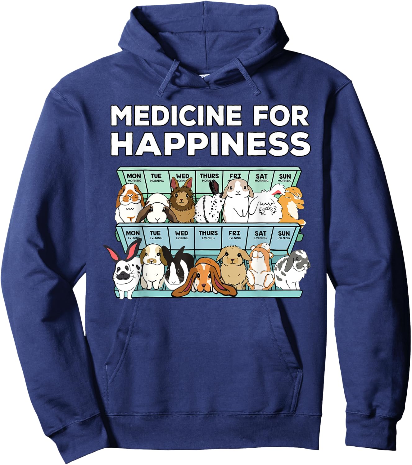 Medicine for happiness bunnies Hoodie - Hoodie | Navy