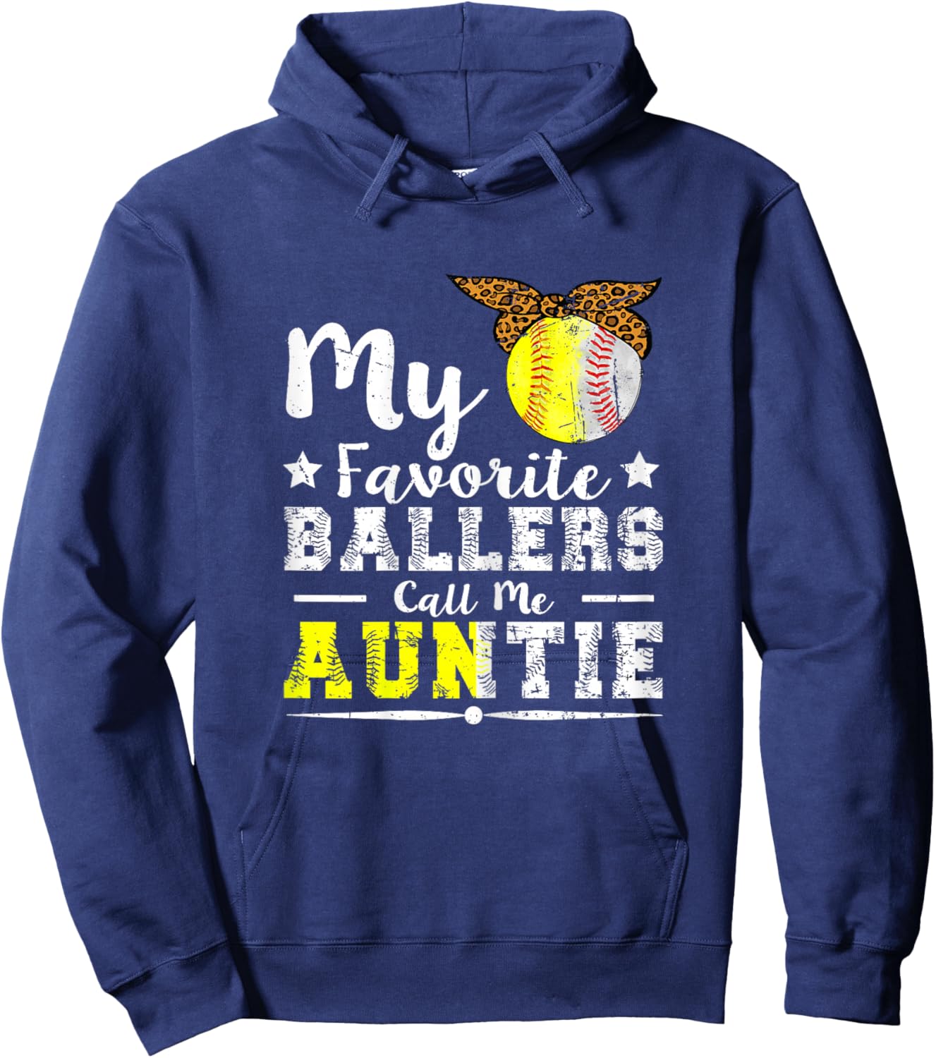 Ballers Design for a Auntie of baseball and softball player Hoodie - Hoodie | Navy