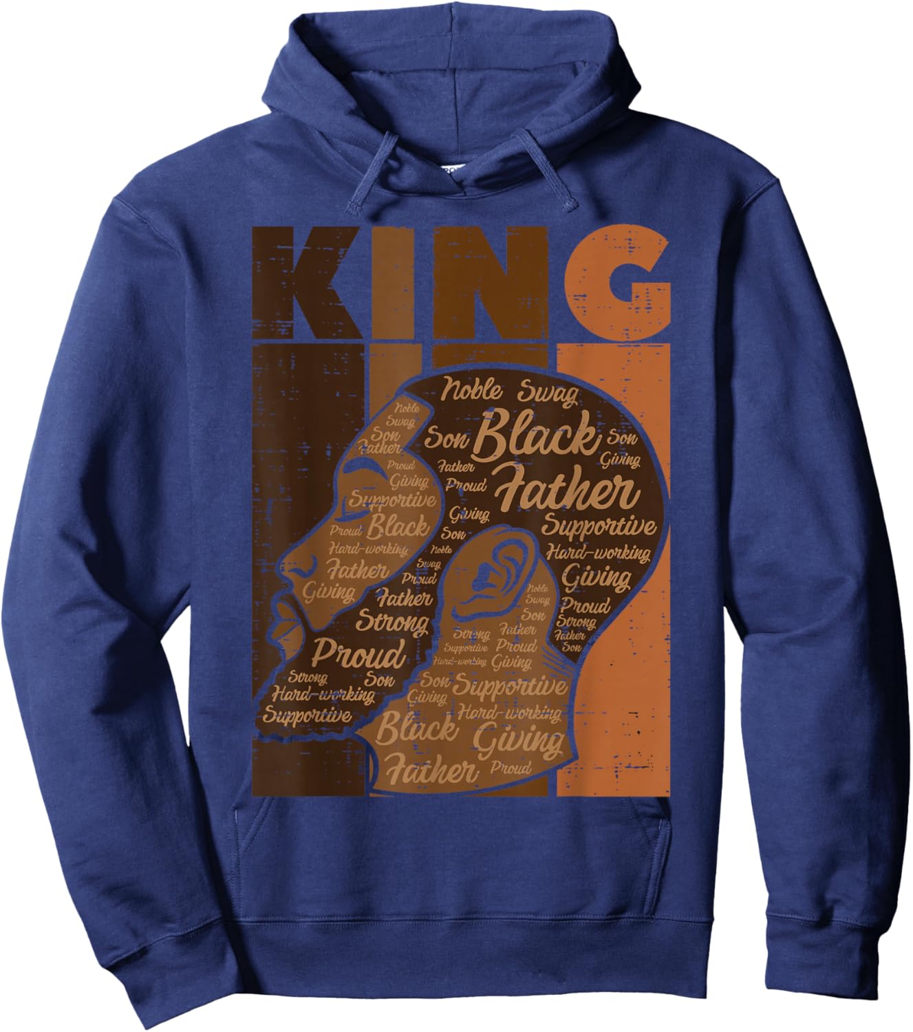 Black History King Father Melanin African American Dad Men Hoodie - Hoodie | Navy