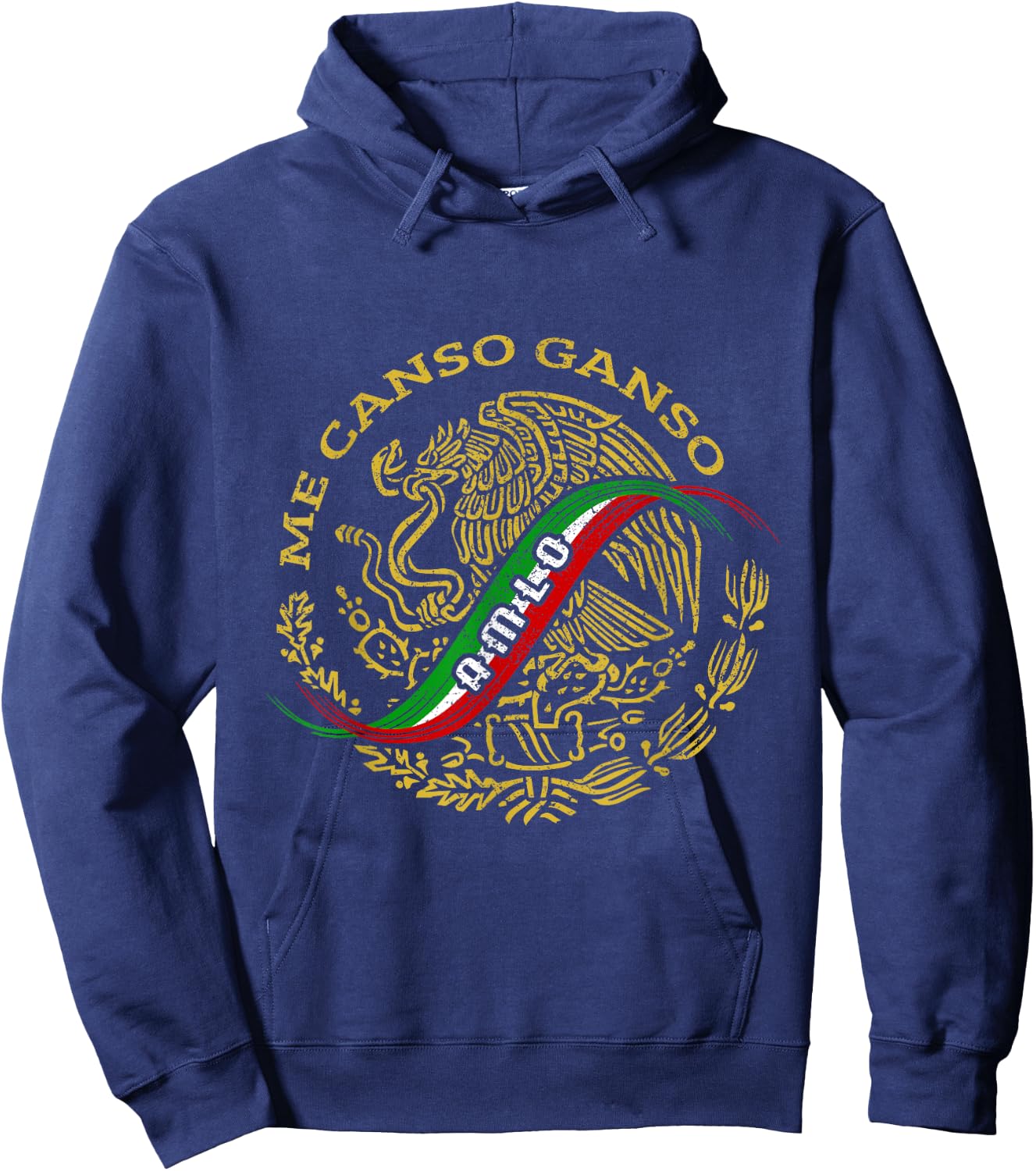 AMLO Aguila Dorada Mexicana Tricolor Mexican Eagle Hoodie - Hoodie | Navy