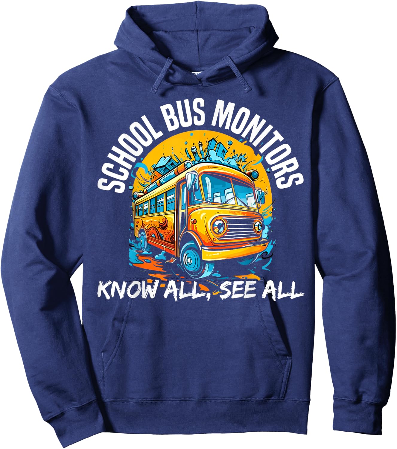 School Bus Monitor Bus Aide Attendant Bus Monitor Hoodie - Hoodie | Navy