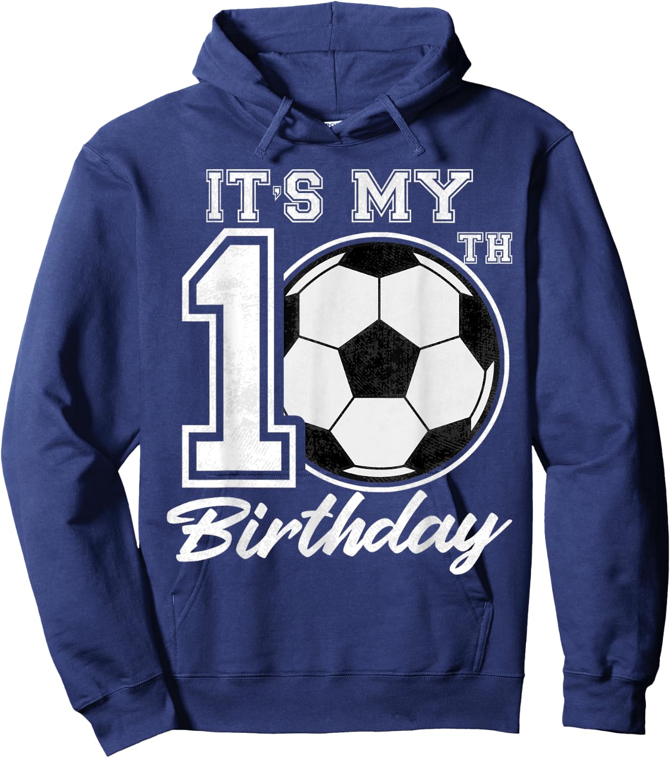 It's My 10th Birthday Soccer Player 10 years old Party Team Hoodie - Hoodie | Navy