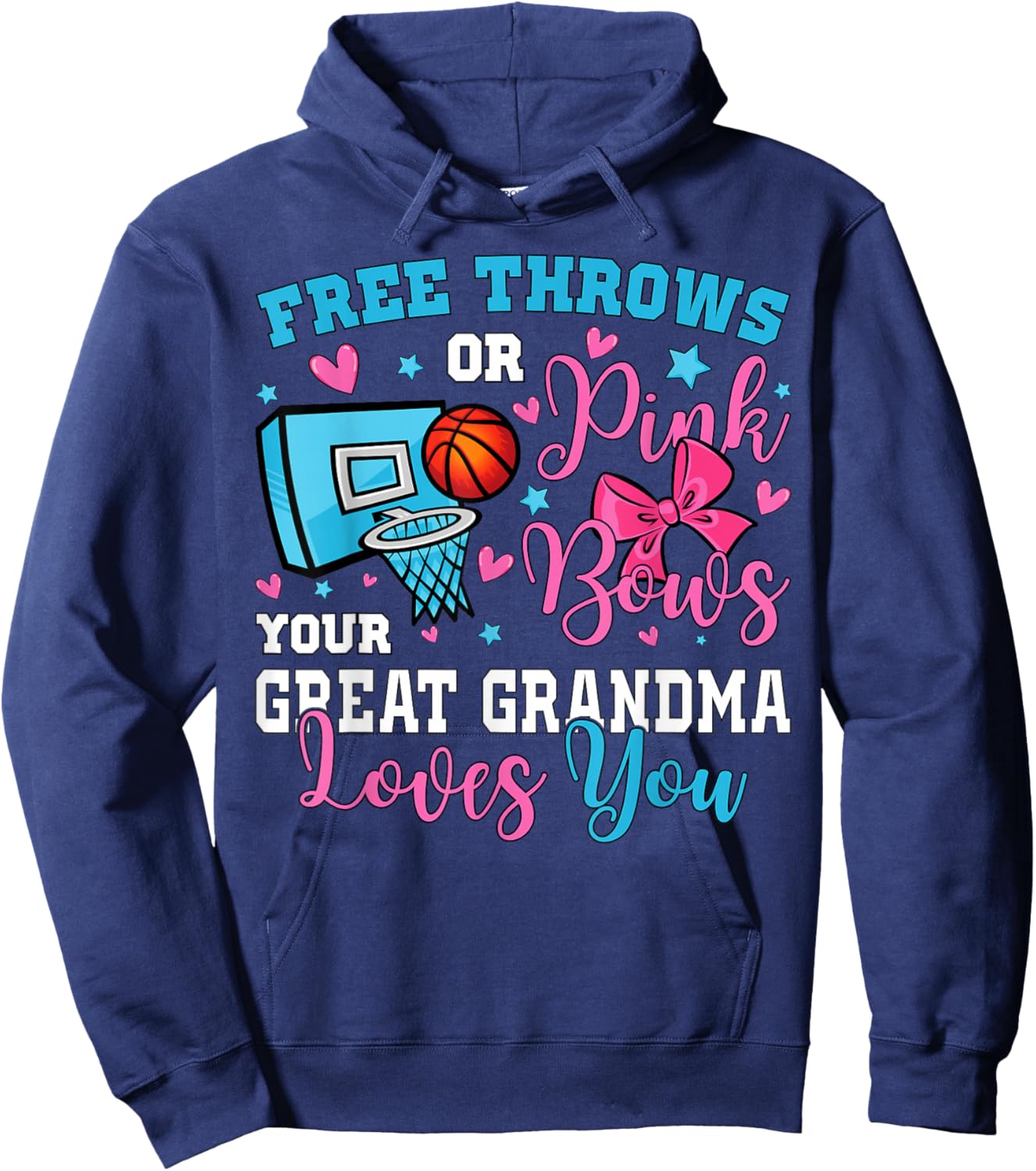 Free Throws or Pink Bows Great Grandma Loves You Baby Hoodie - Hoodie | Navy