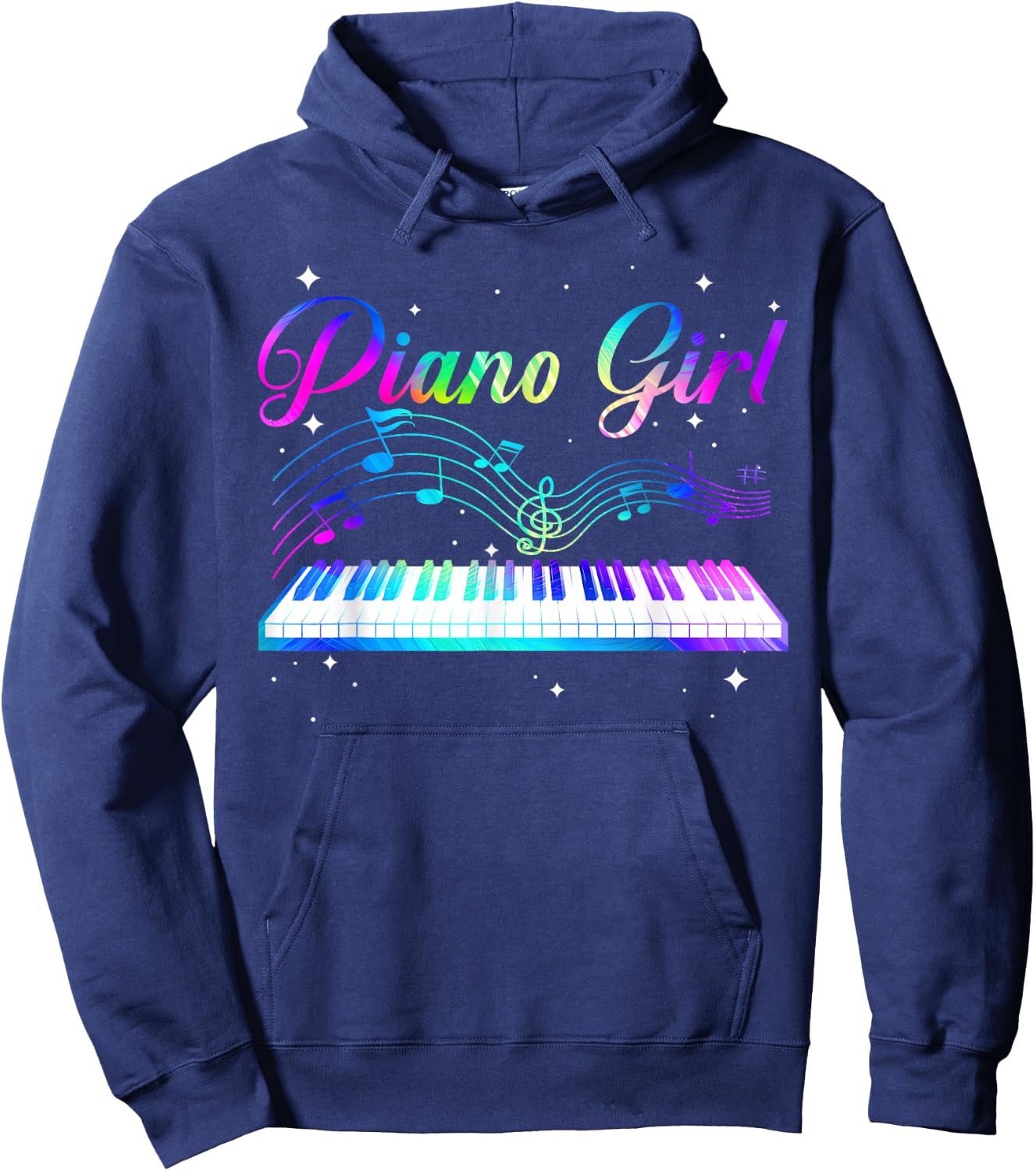 Funny Piano Art for Girls Women Musical Themed Piano Players Hoodie - Hoodie | Navy