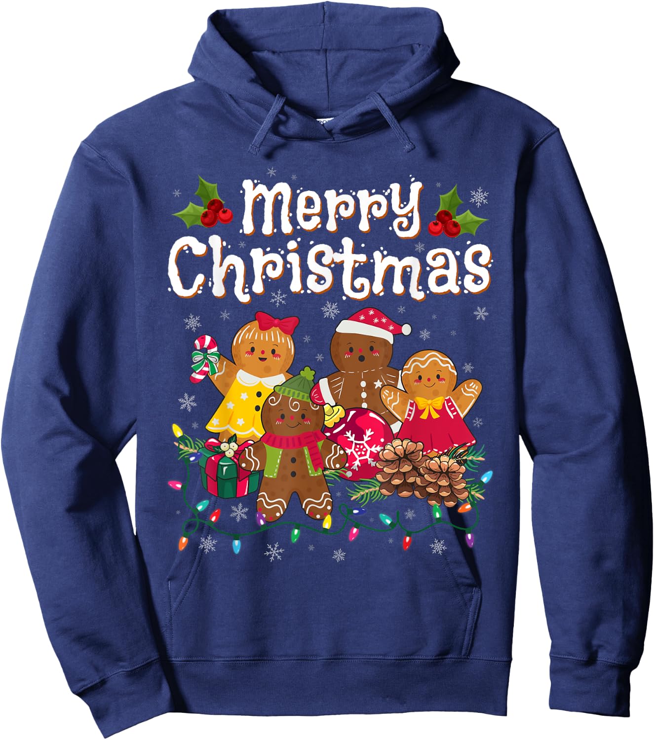 Merry Christmas Gingerbread Cookies Men Women Hoodie - Hoodie | Navy