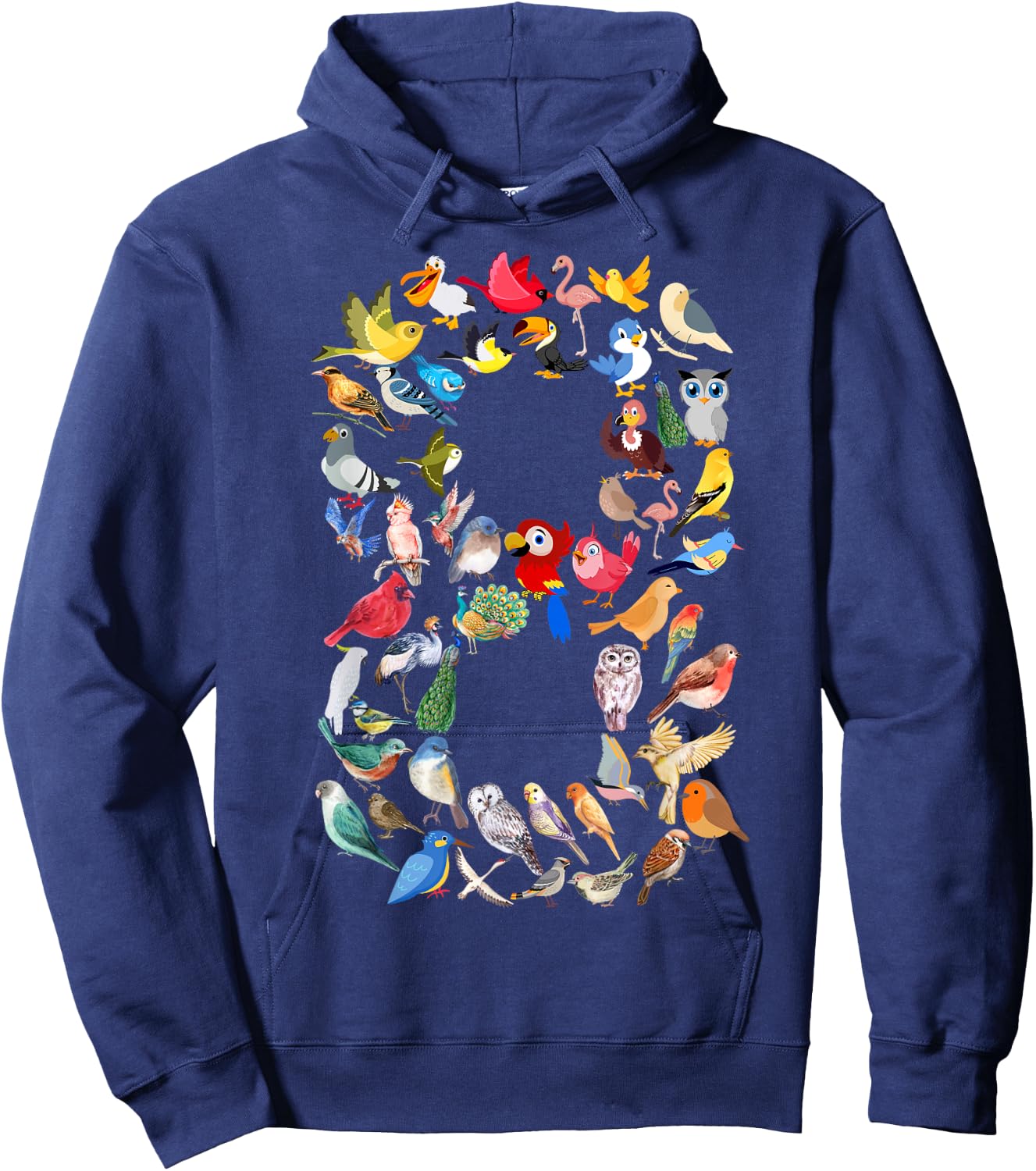 Kids 8th Birthday Birds Themed 8 Year Old Boys Bird Lover Hoodie - Hoodie | Navy