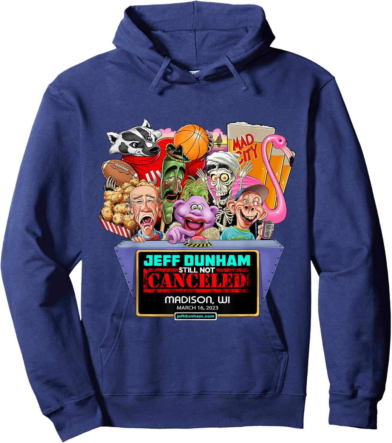 Jeff Dunham Madison, WI (2023) Hoodie - Hoodie | Navy