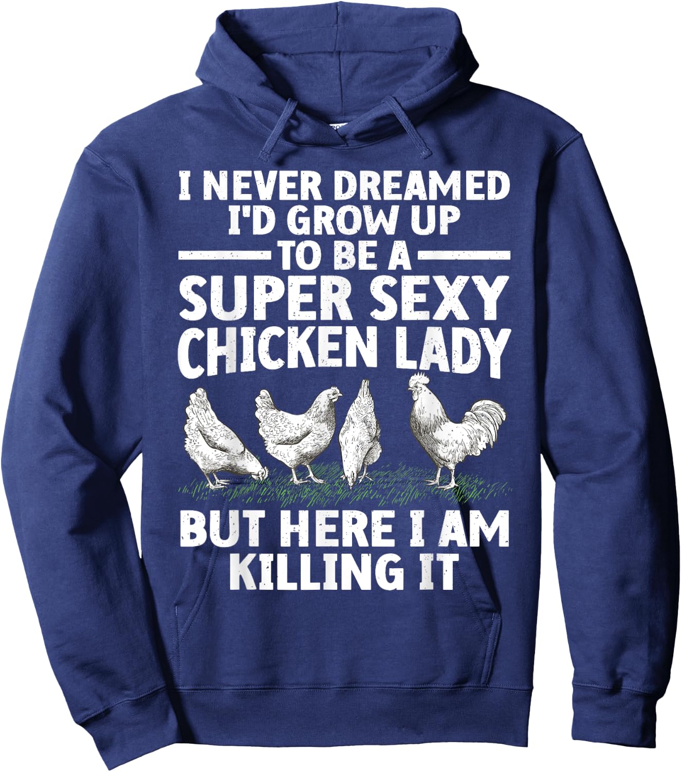 Cool Chicken Lady Art Mom Hen Flock Chicken Farmer Hoodie - Hoodie | Navy