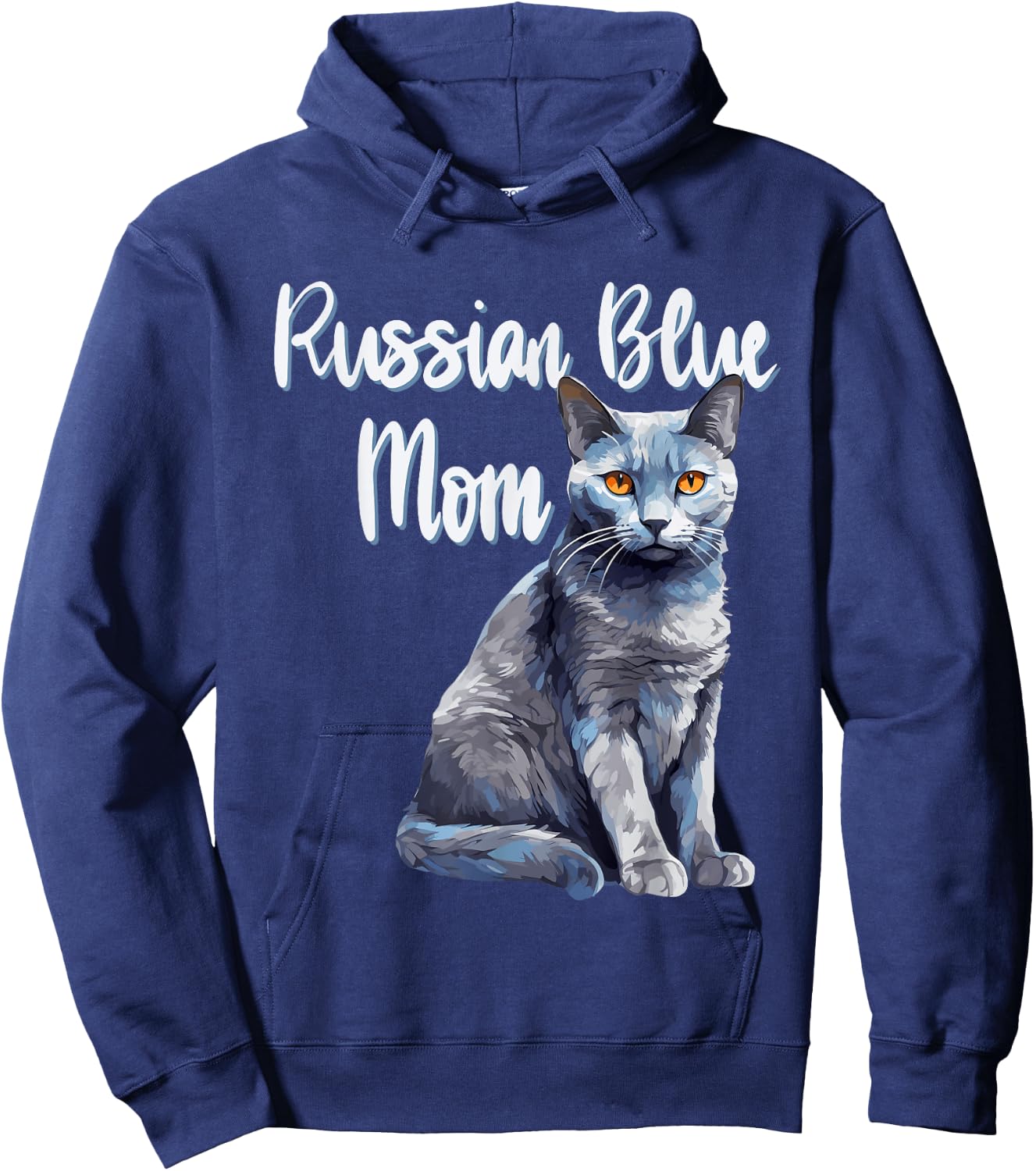 Russian Blue Cats Mum Cat Mom Pet Friend Men Women Hoodie - Hoodie | Navy