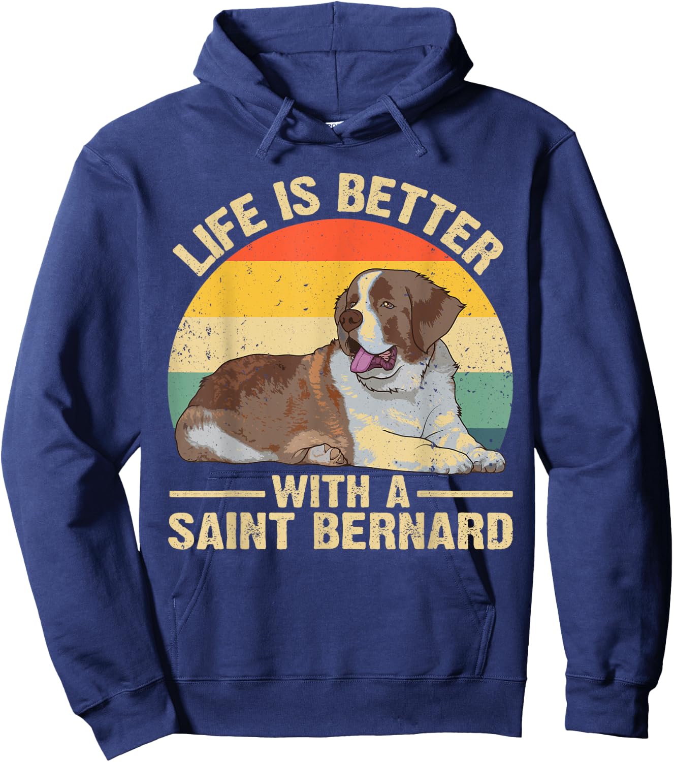 Cute Saint Bernard Design Women Saint Bernard Dog Hoodie - Hoodie | Navy