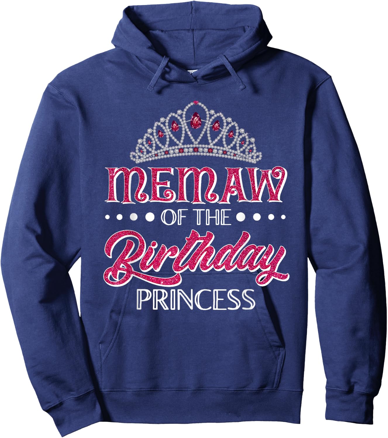 Memaw Of The Birthday Princess Girls Party Matching Hoodie - Hoodie | Navy