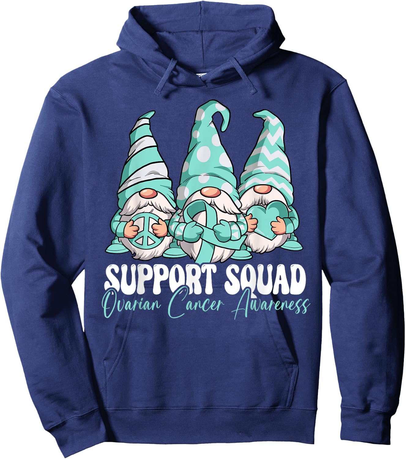 Support Squad Ovarian Cancer Awareness Month Hoodie - Hoodie | Navy