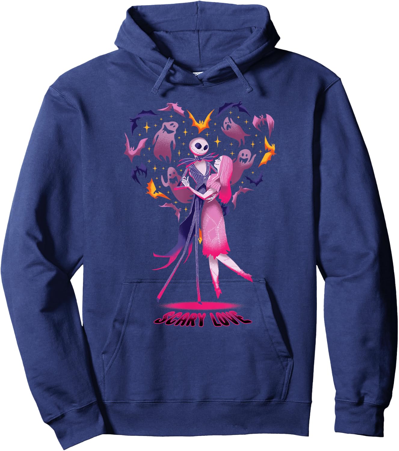 Disney The Nightmare Before Christmas Jack Sally Scary Love Hoodie - Hoodie | Navy