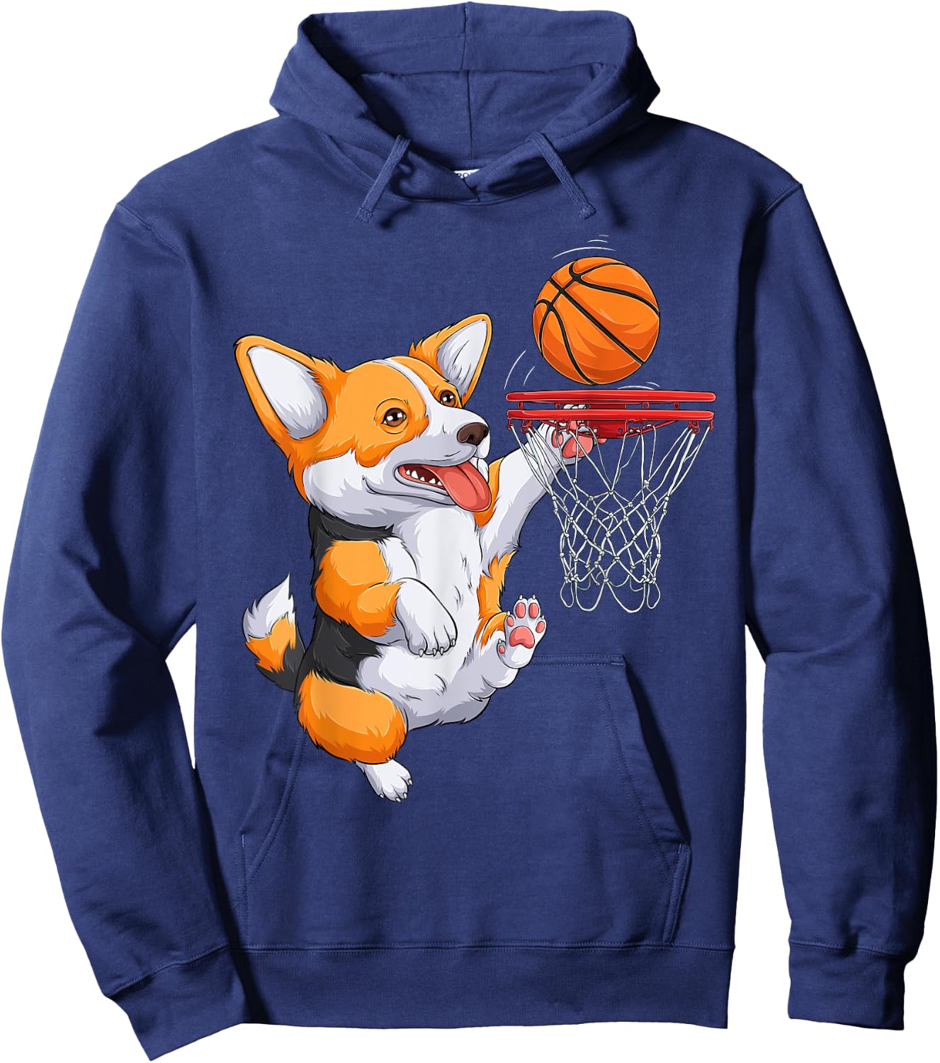 Corgi puppy Corgi Basketball for Pet Lovers Women men Kids Hoodie - Hoodie | Navy