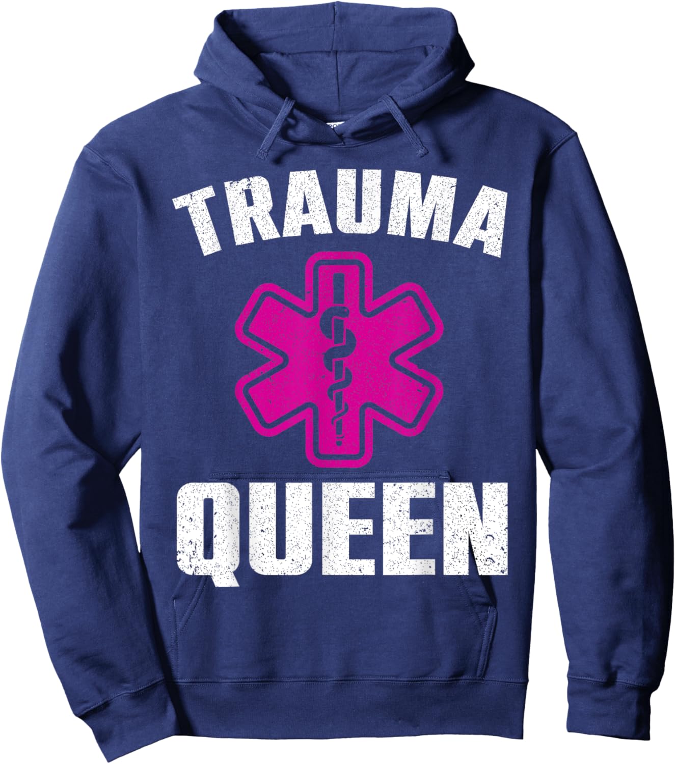 Funny Trauma Queen Art For Paramedic Women EMT Lover Girls Hoodie - Hoodie | Navy