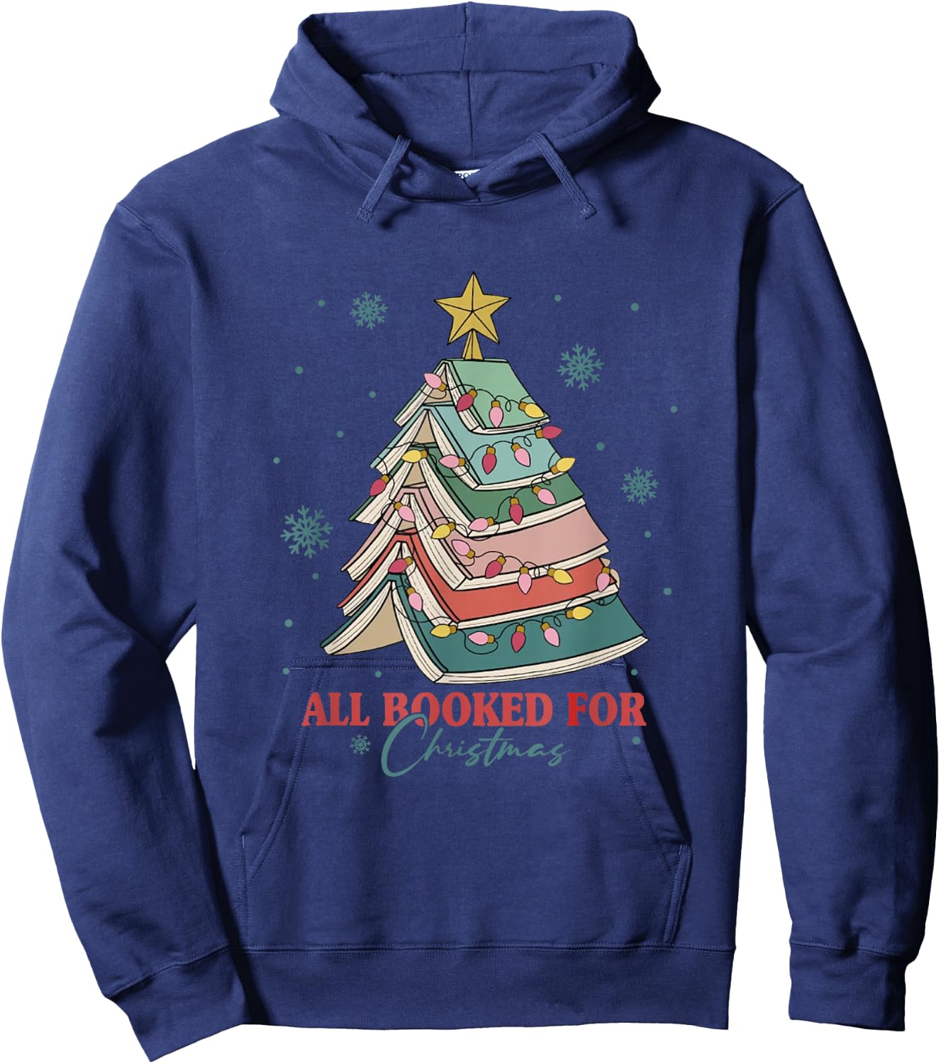 Book Christmas Tree Librarian All Booked For Christmas Hoodie - Hoodie | Navy