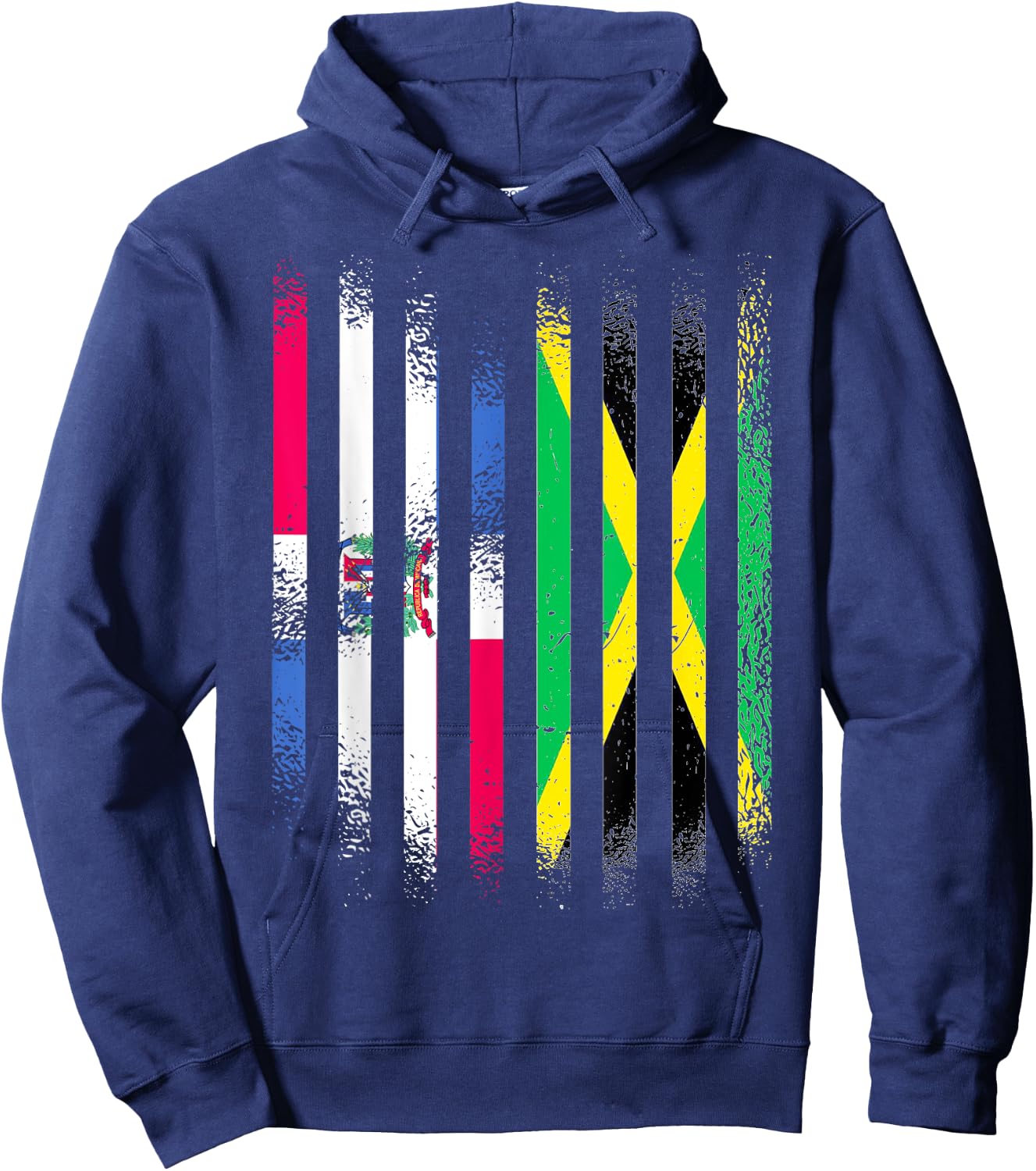 Dominican Republic Flag Jamaica Grown Country Flags Stripes Hoodie - Hoodie | Navy