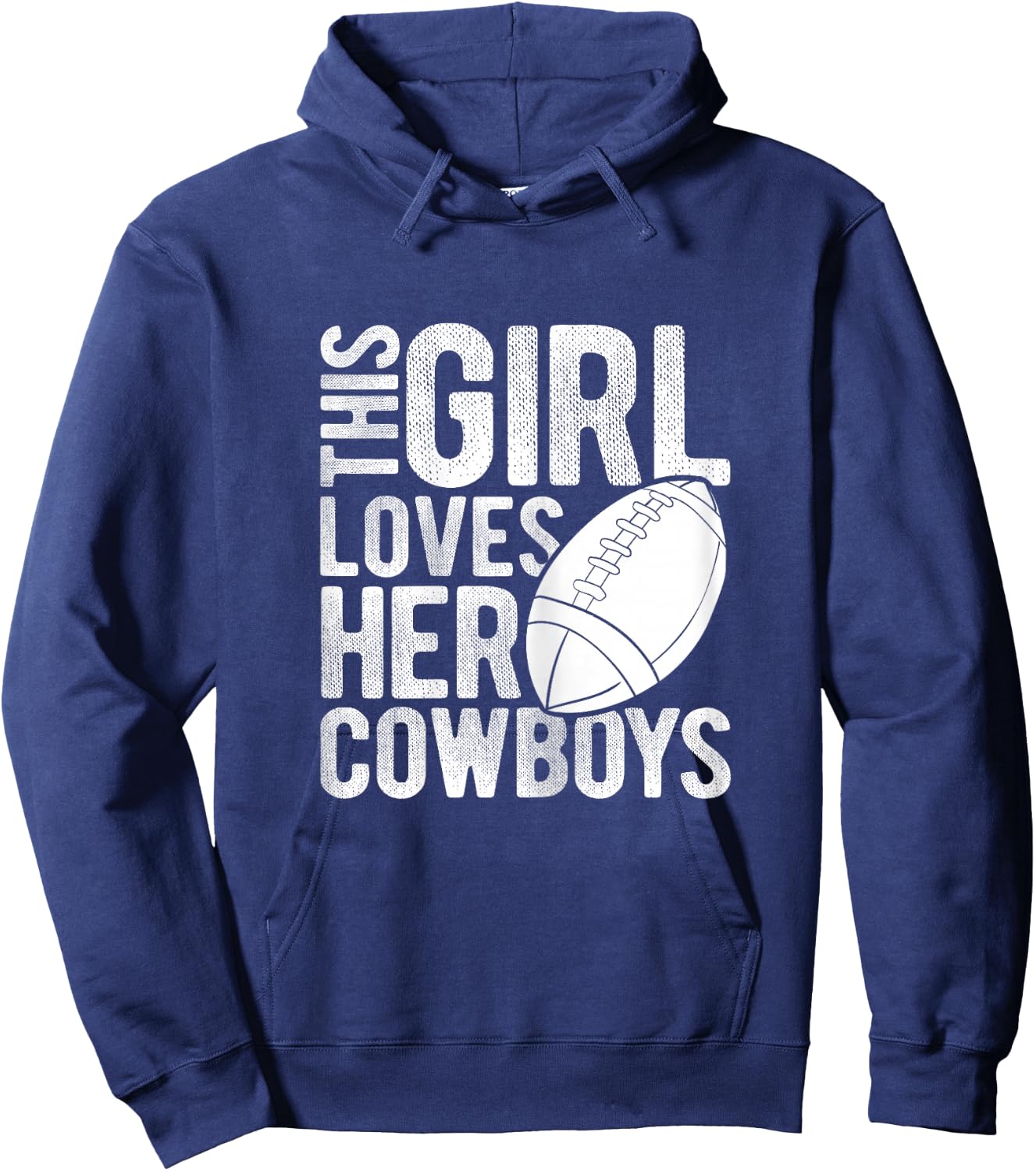 This Girl Loves Her Cowboys Football Sport Touchdown Player Hoodie - Hoodie | Navy