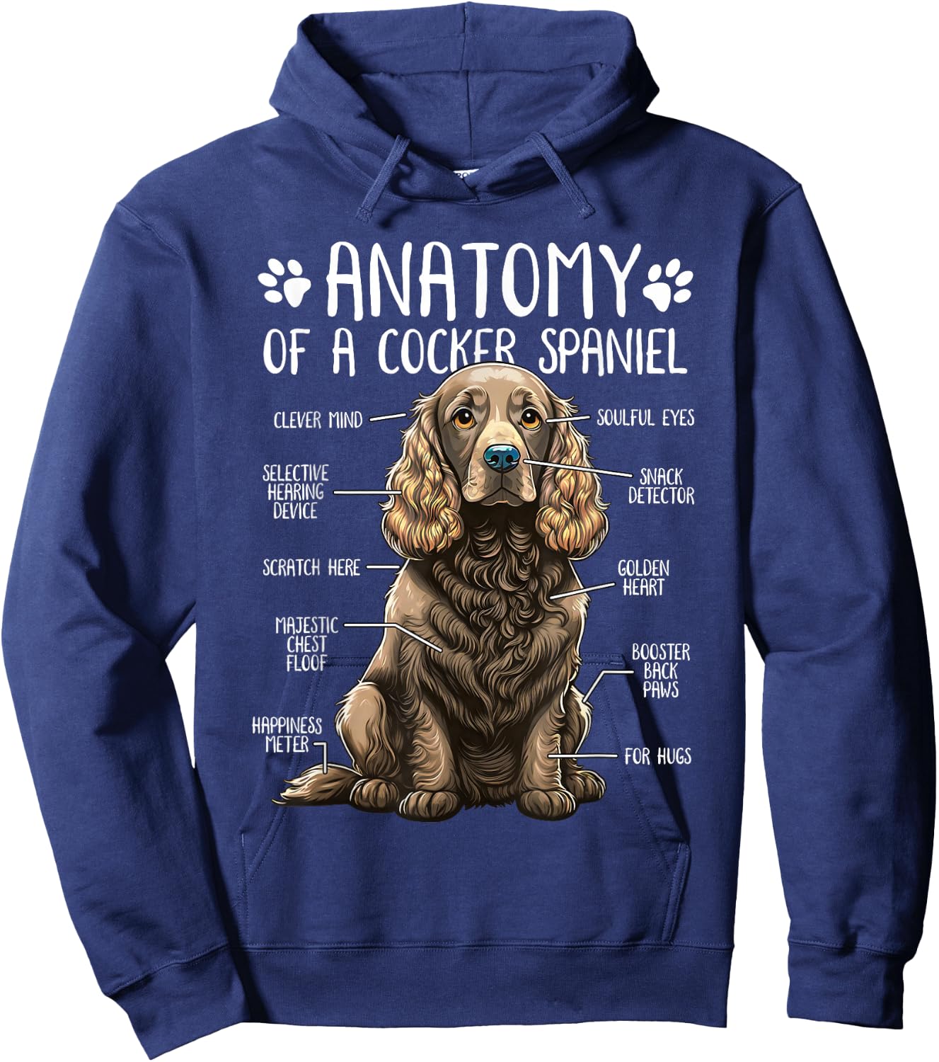 Funny Anatomy Cocker Spaniel Dog Cocker Spaniel Lover Hoodie - Hoodie | Navy