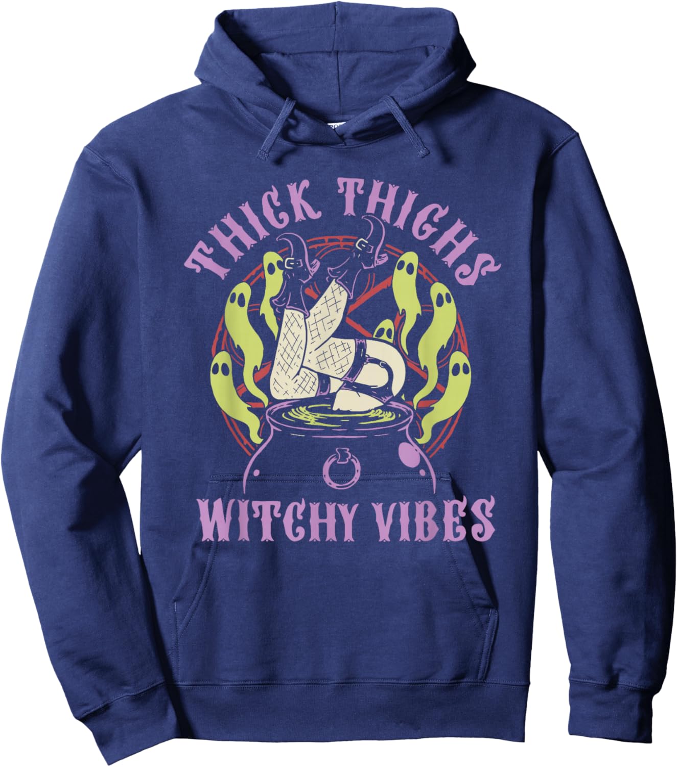 Thick Thighs Witchy Vibes Apparel Hoodie - Hoodie | Navy