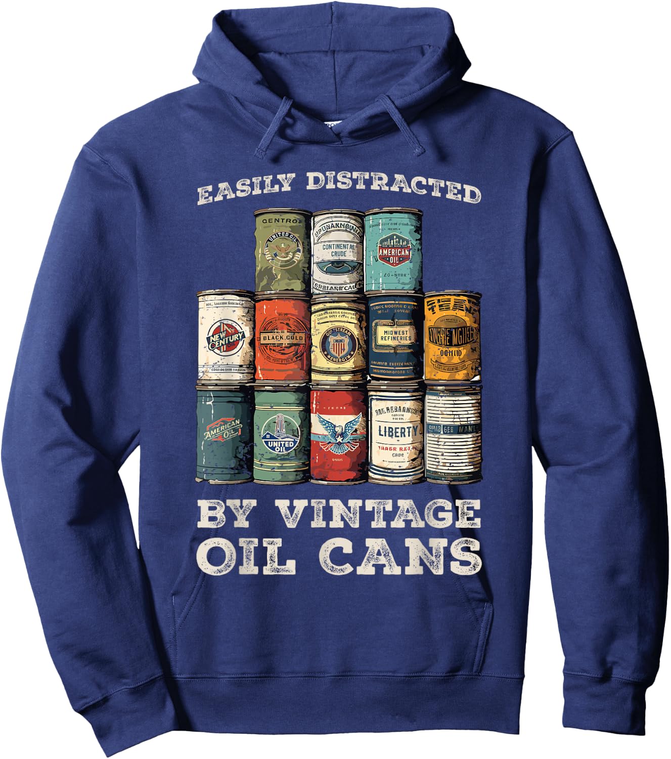 Vintage Oil Can Petroliana Classic Auto Repair Hoodie - Hoodie | Navy