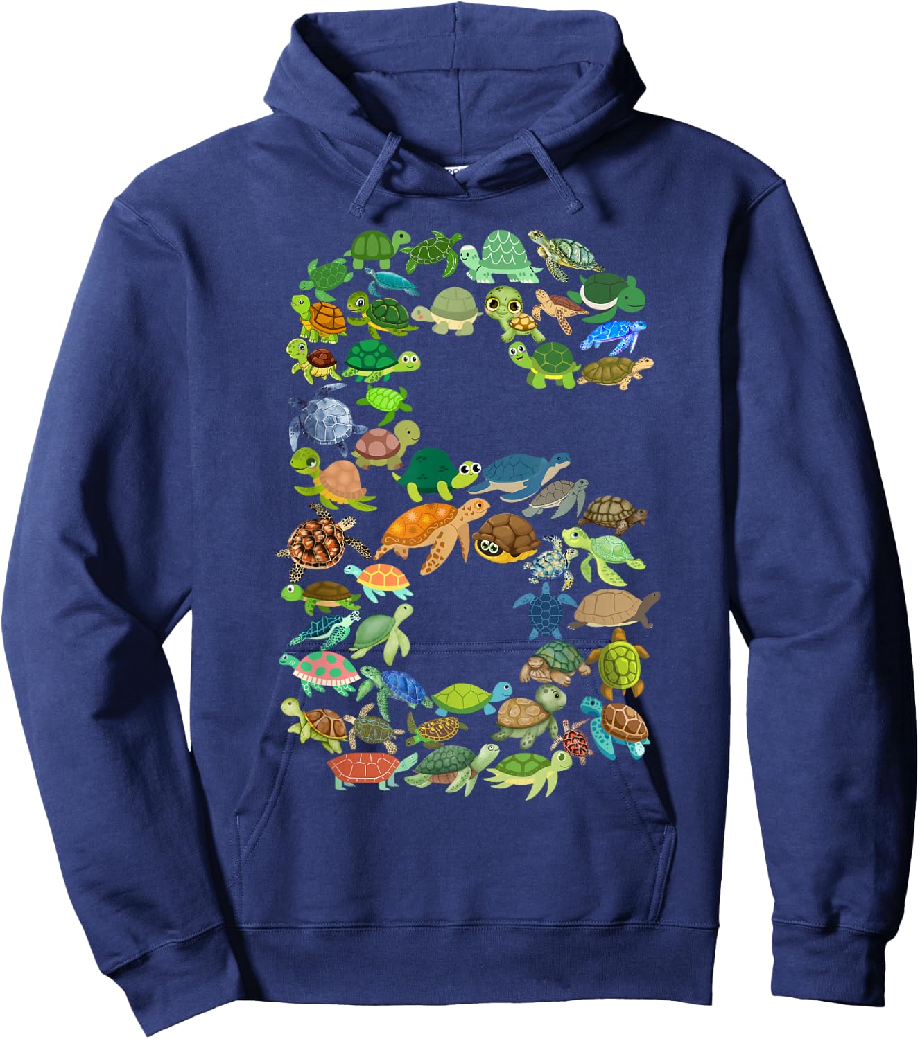 Kids 6th Birthday Sea Turtle Tortoise Themed 6 Year Old Boys Hoodie - Hoodie | Navy