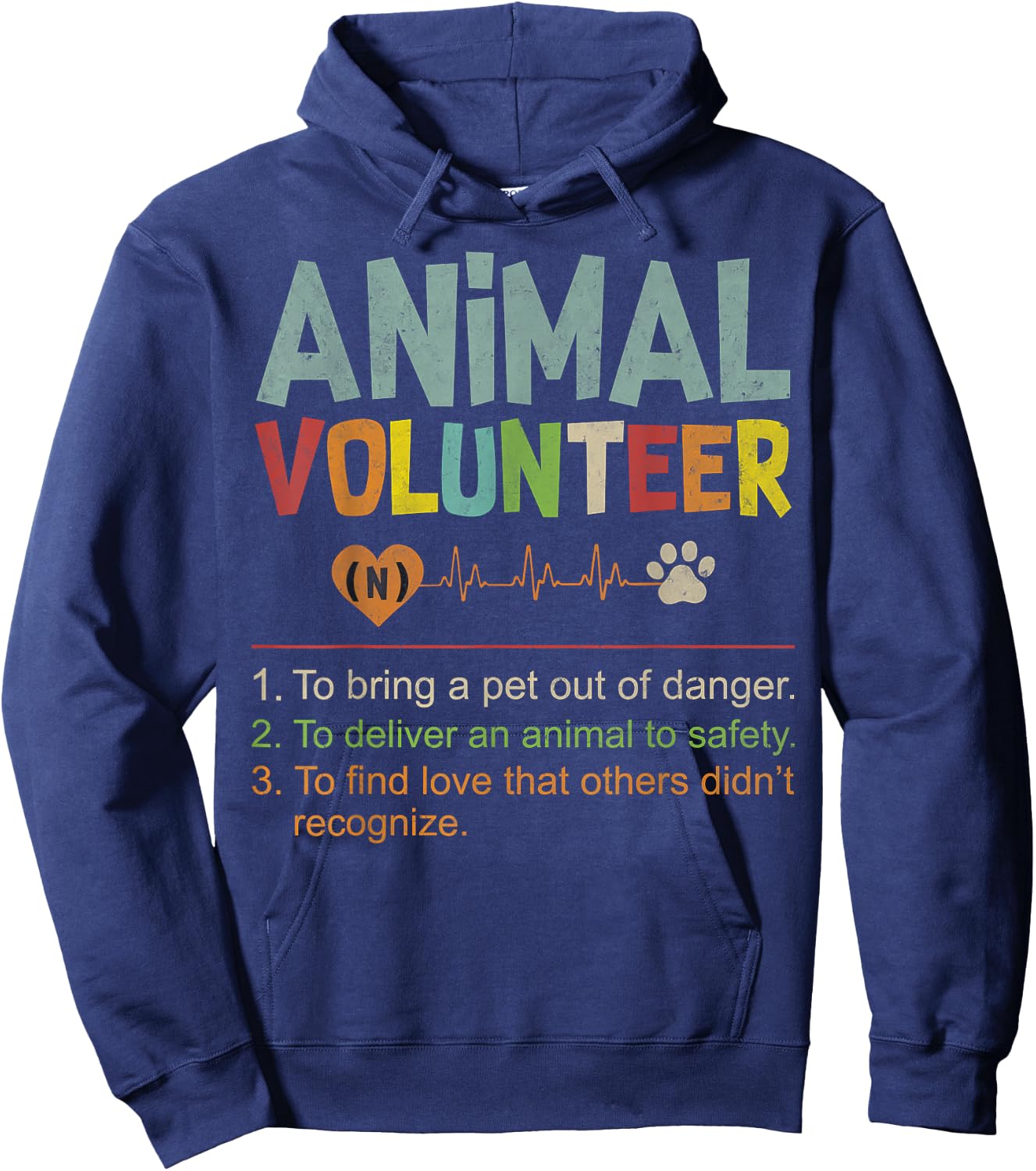 Animal Volunteer - Animal Safety Rescue Appreciation Love Hoodie - Hoodie | Navy