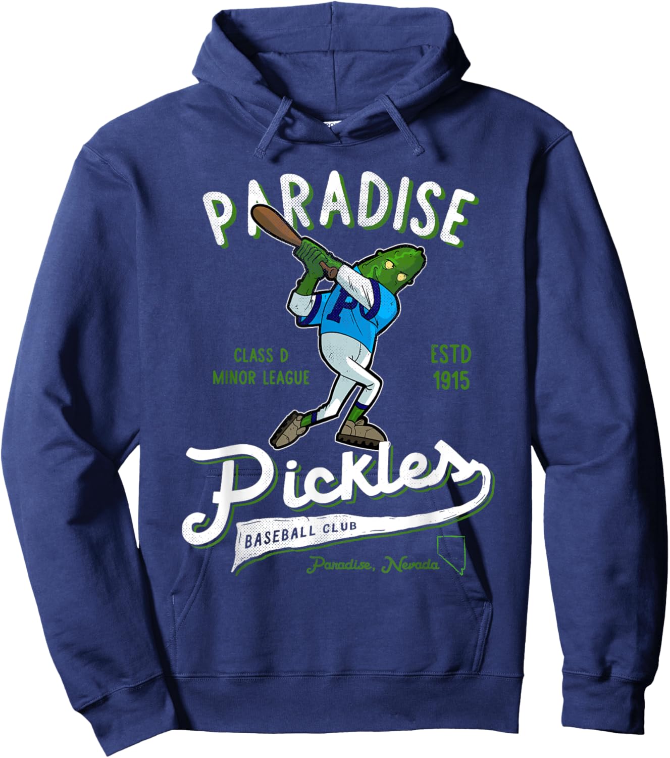 Paradise Pickles Retro Minor League Baseball Team Hoodie - Hoodie | Navy